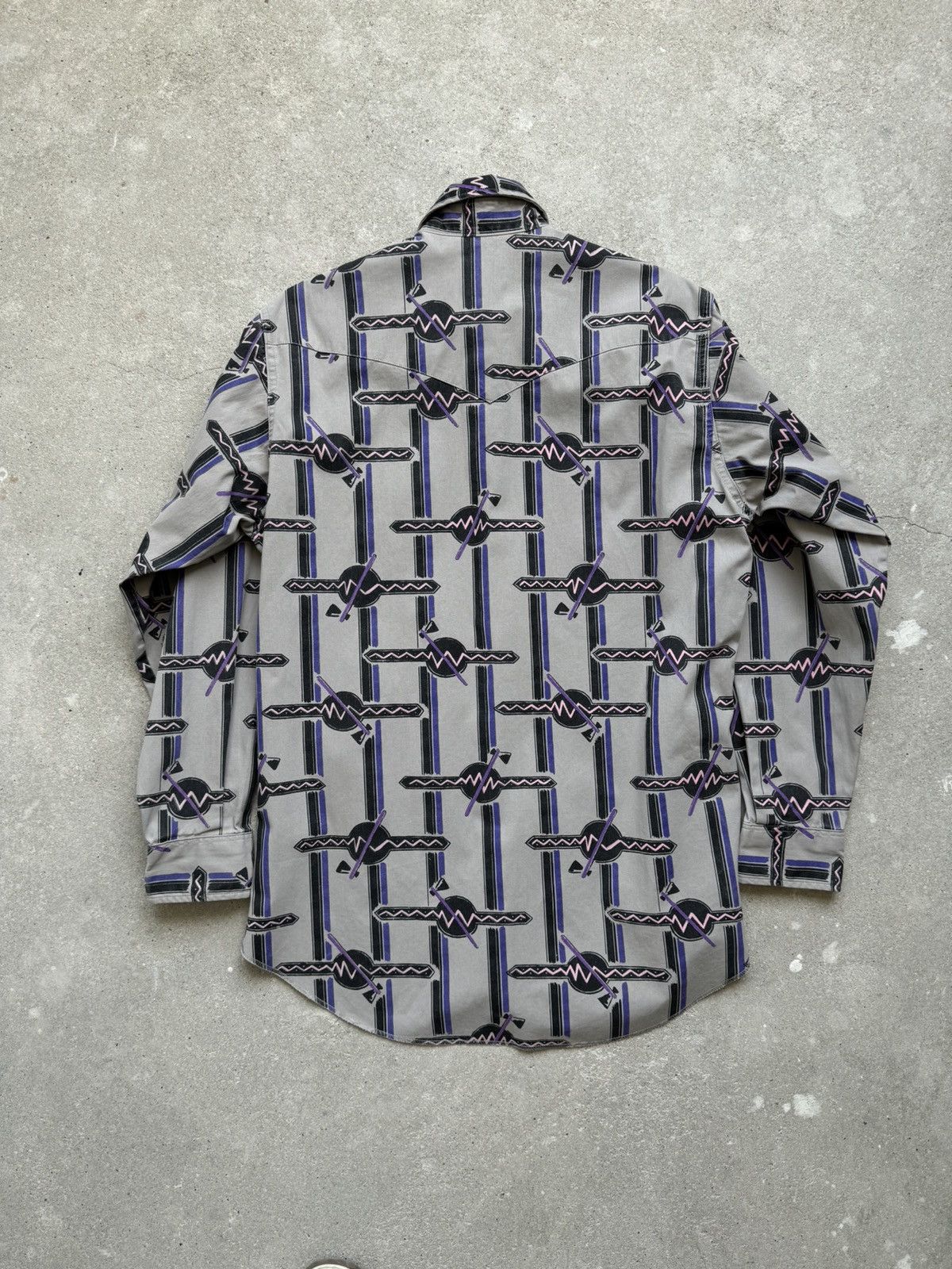 Vintage × Wrangler Vintage Wrangler Aztek Cowboy Shirt Size US XL / EU 56 / 4 - 7 Thumbnail