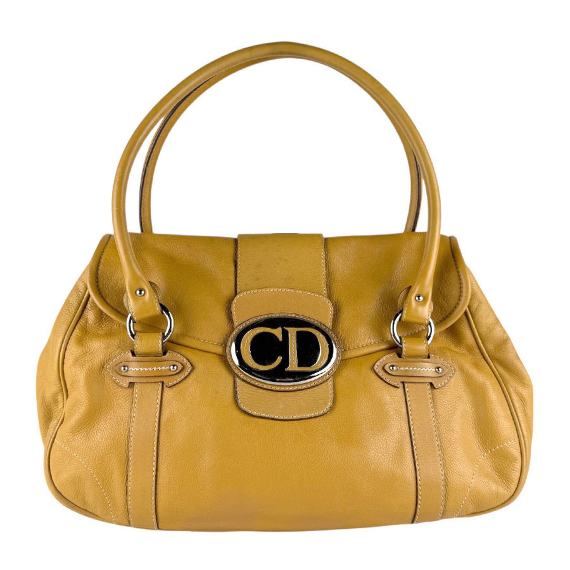 Dior Christian Dior Shoulder Bag, Leather, Mustard Yellow, Women's, Z8211 Size ONE SIZE - 1 Thumbnail