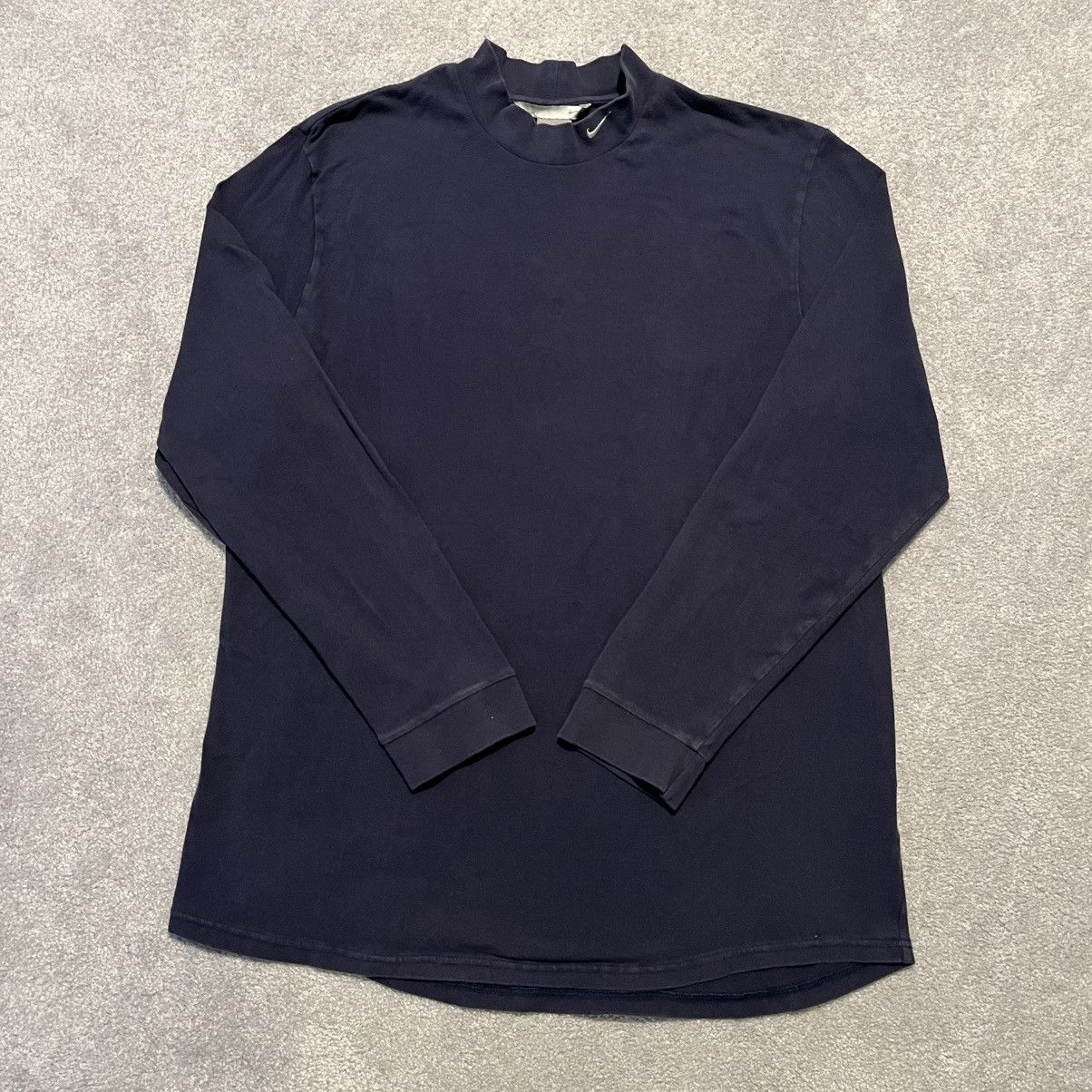 Nike × Vintage Vintage 2000s Nike Mock Neck Basic Logo Swoosh Longsleeve Size US XL / EU 56 / 4 - 2 Thumbnail