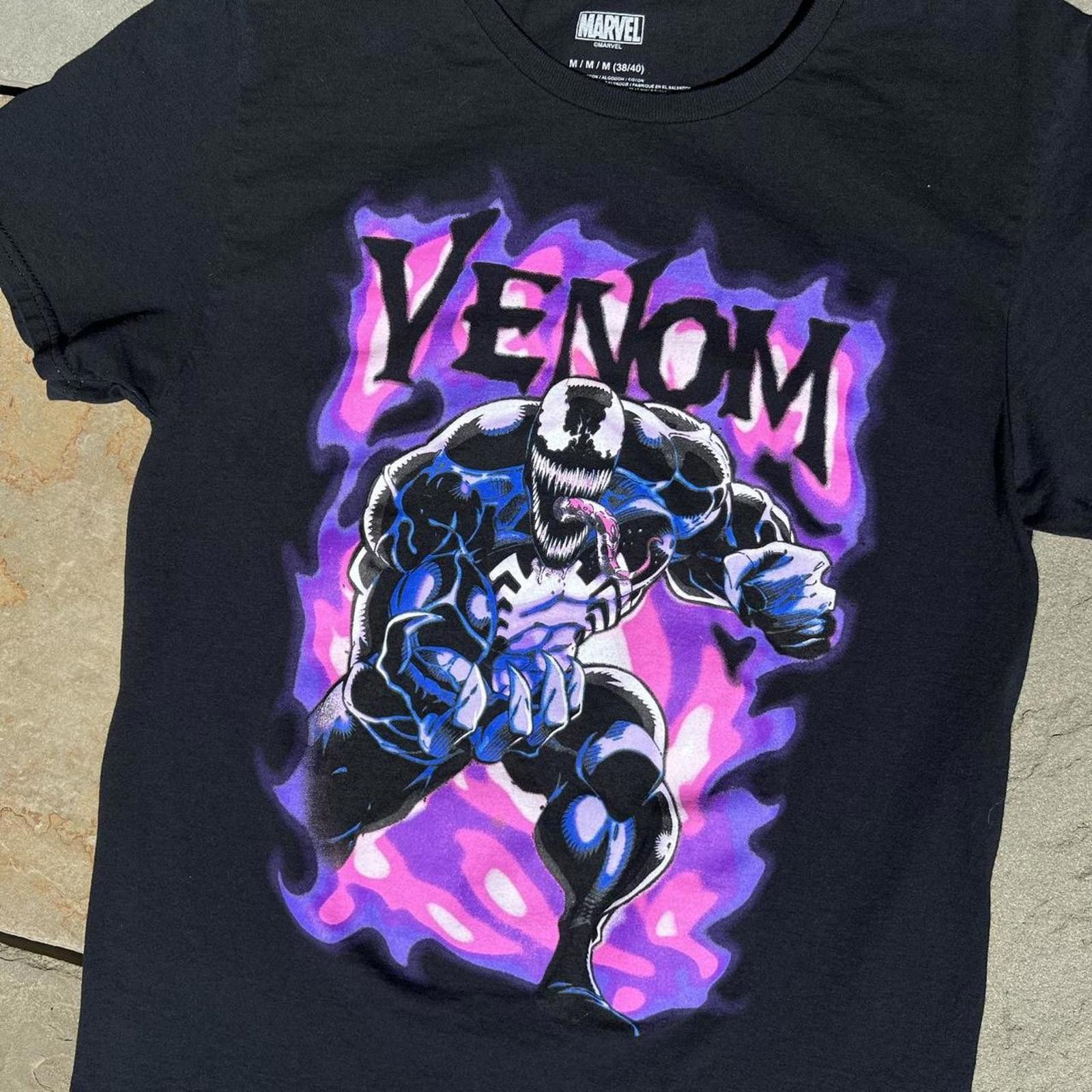 Marvel Comics Venom Marvel Spiderman Black Airbrushed style T-Shirt Size US S / EU 44-46 / 1 - 2 Thumbnail