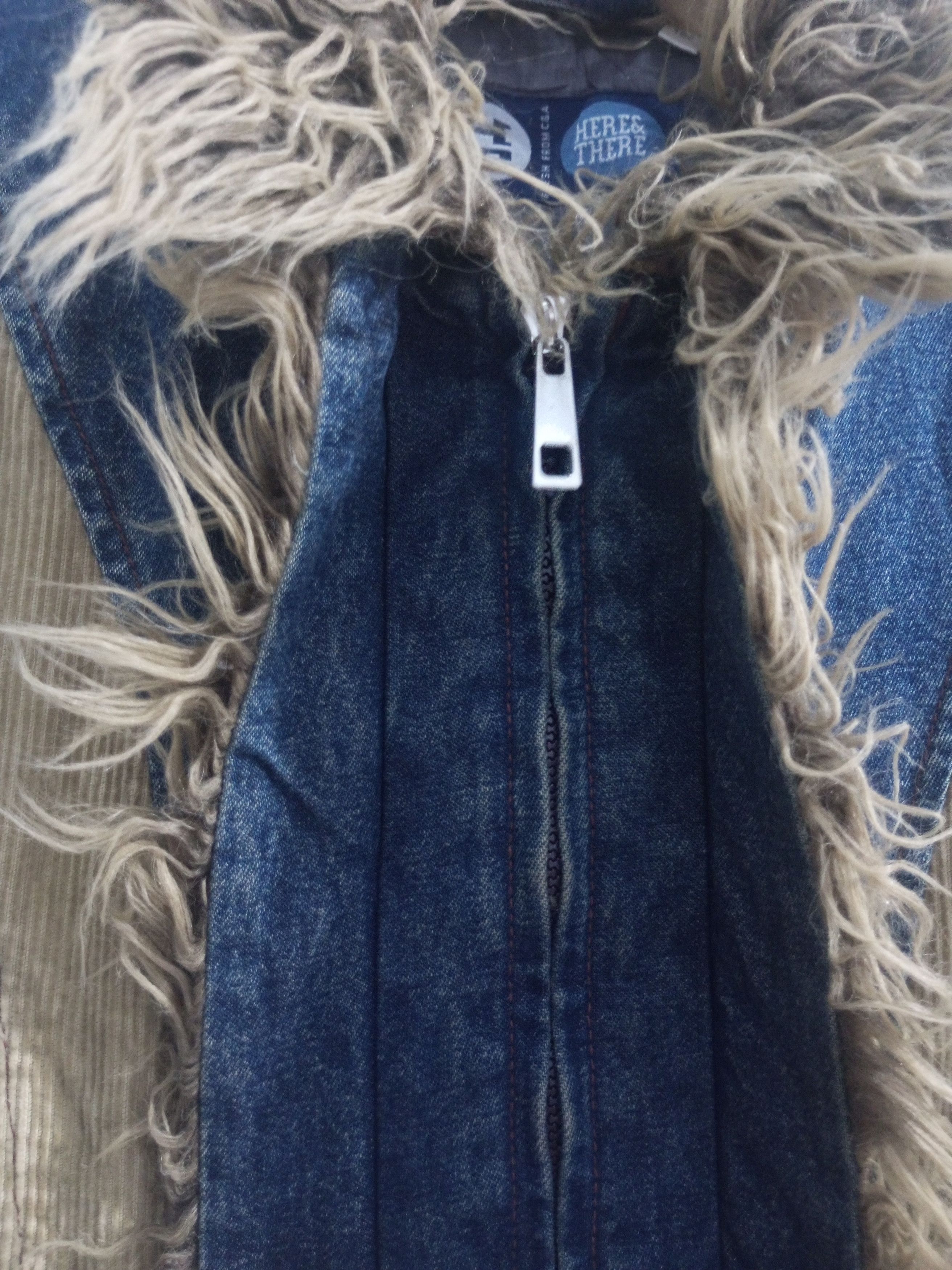 20471120 Here there fur jacket denim mix corduroy hidden pocket Size US M / EU 48-50 / 2 - 12 Thumbnail