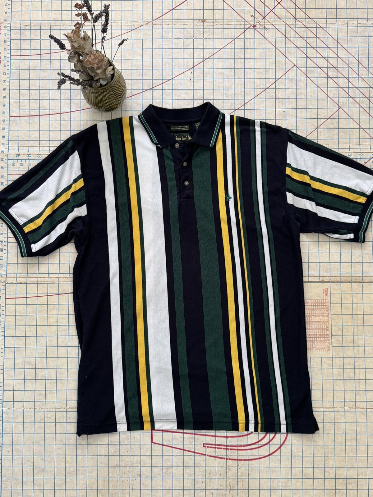Vintage Vintage Knights of Round Table Striped Polo Mens Size Large Size US L / EU 52-54 / 3 - 1 Thumbnail
