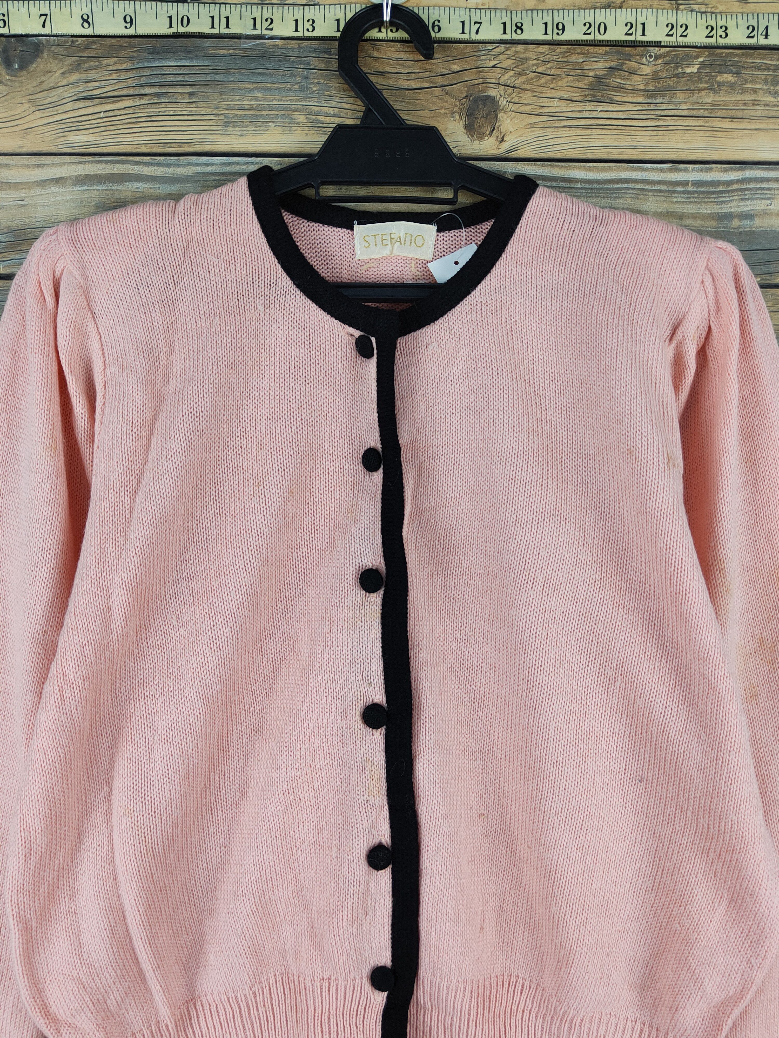 Vintage Stefano Peach Knitwear Cardigan Crop Tops #W1180 Size M / US 6-8 / IT 42-44 - 2 Thumbnail