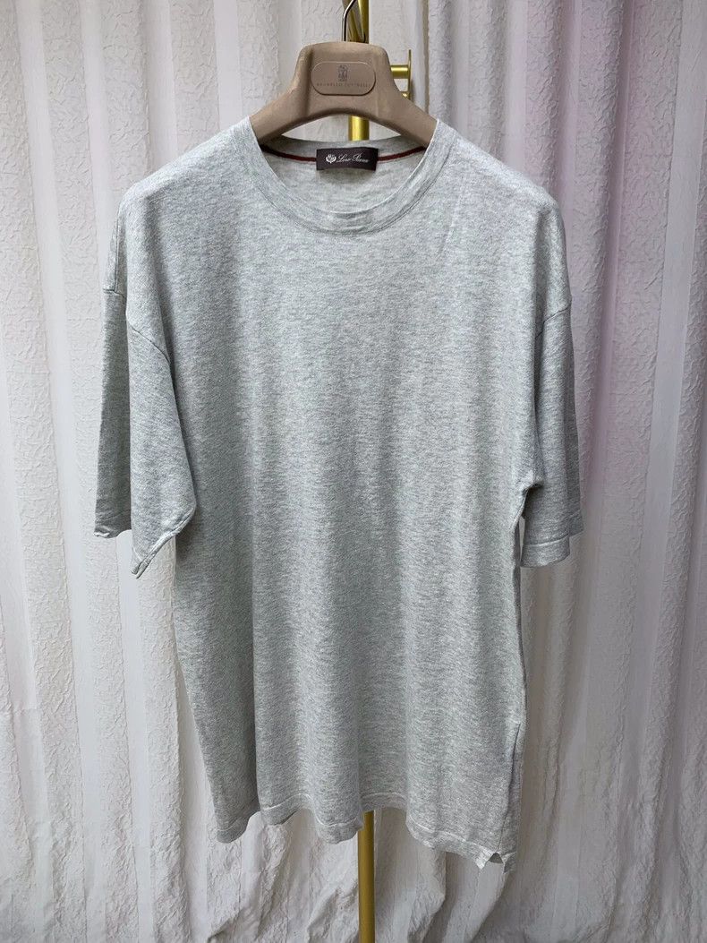 ラウンドネック 半袖セーター Piana 青 Loro