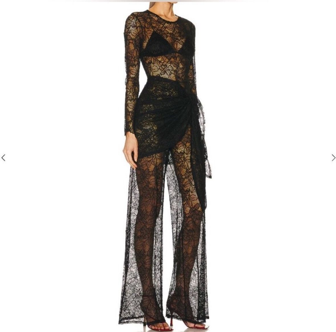 L'AGENCE L’agence Ali Lace Jumpsuit in Black/Size Small Size 27" / US 4 / IT 40 - 4 Thumbnail
