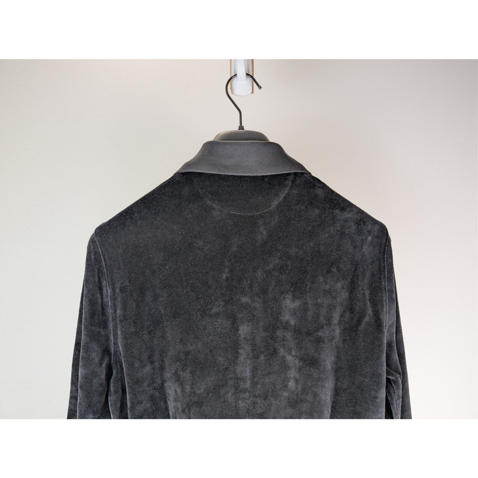 Tom Ford o1rshd1 Long Sleeve Velvet Polo Shirt in Black Size US M / EU 48-50 / 2 - 11 Thumbnail