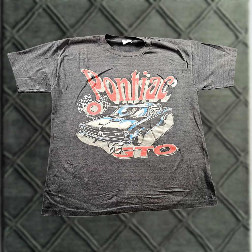 Vintage Pontiac Shirt Mens Large Black 65 GTO Graphic Classic Muscle Car Tee 70s Size US L / EU 52-54 / 3 - 1 Thumbnail