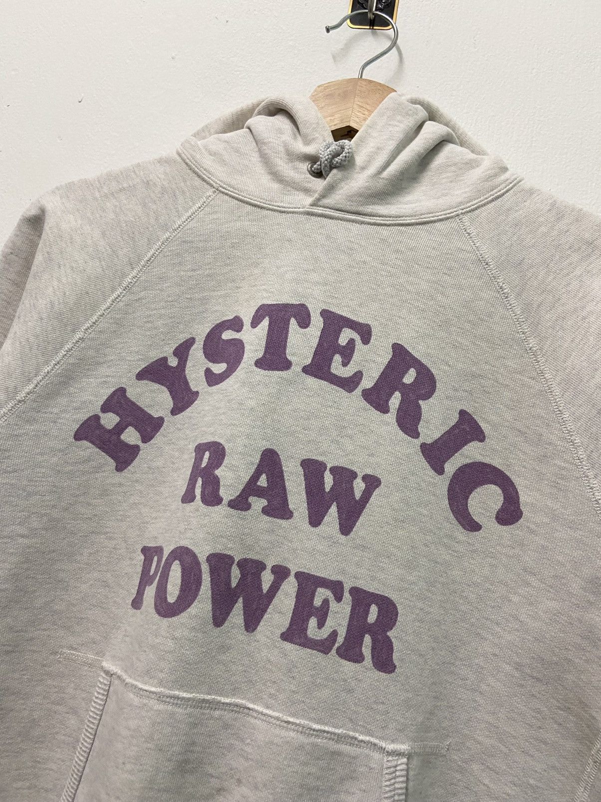 Hysteric Glamour Vintage 90's Hysteric Glamour " Raw Power " Grey Hoodie Size ONE SIZE - 3 Thumbnail