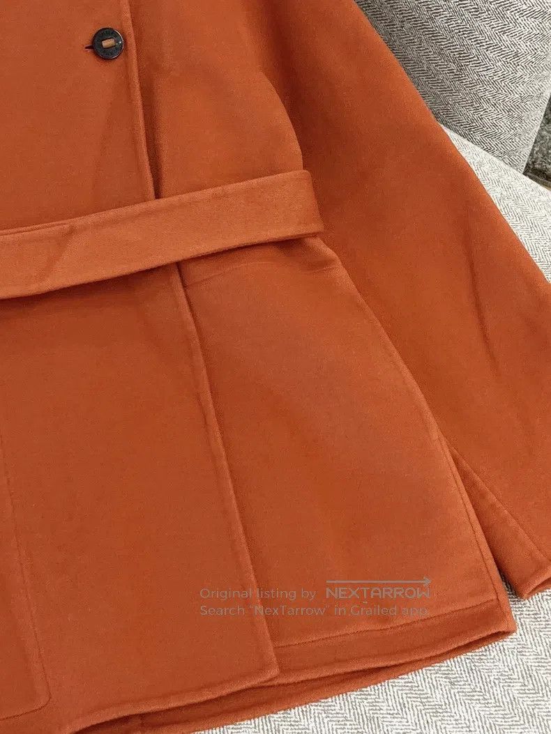 Hermes Hermes Orange Mid-Length Cashmere Overcoat Jacket Size XS / US 0-2 / IT 36-38 - 4 Thumbnail