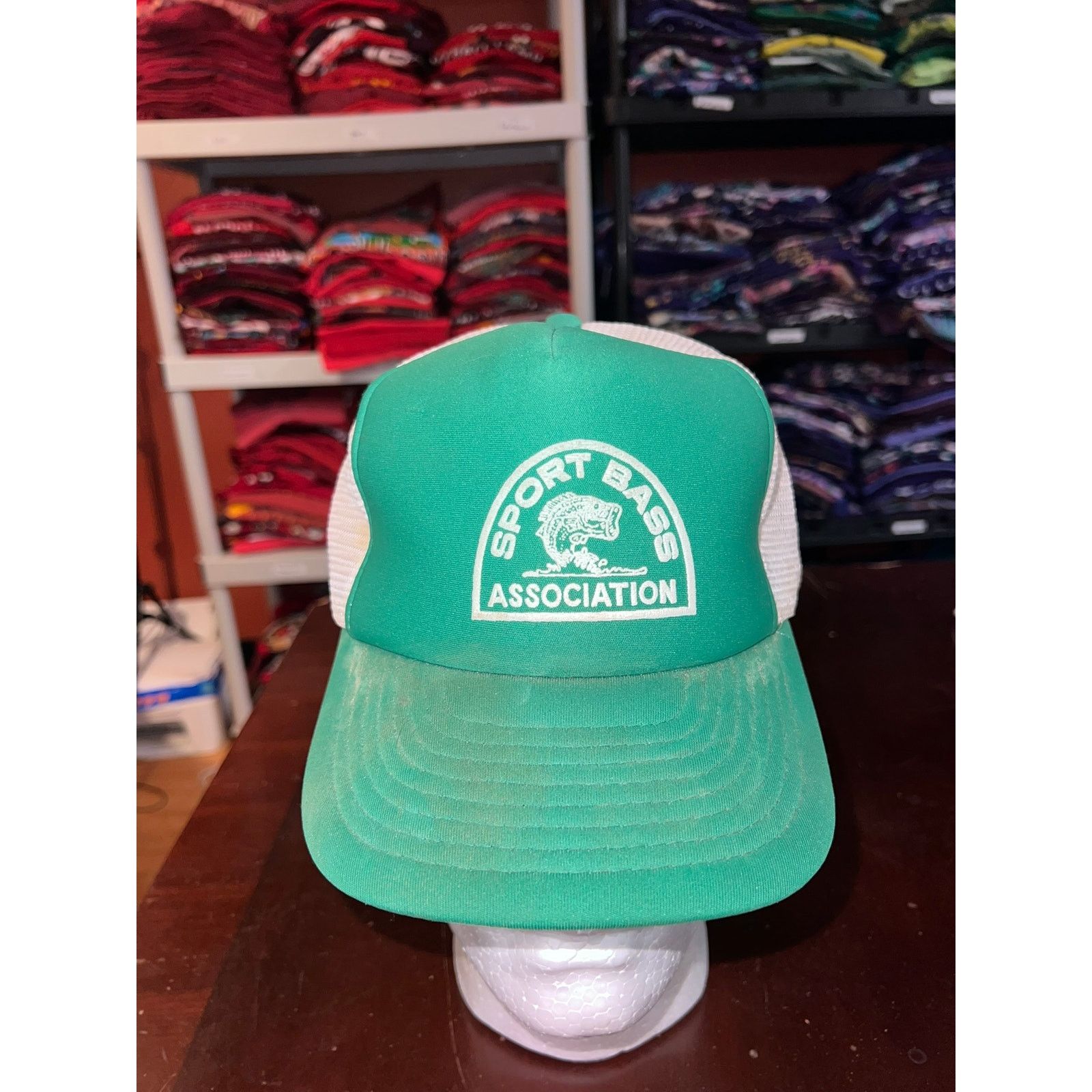 Vintage Vintage Bass Hat Sport Association Green Snapback Cap Worn Size ONE SIZE - 1 Thumbnail
