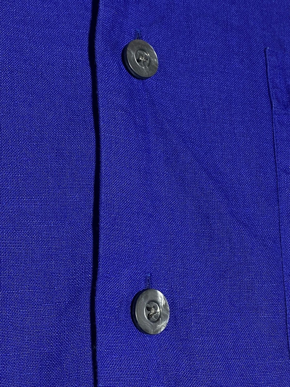 Kenzo Vintage Kenzo Homme Royal Blue Linen Shirt Old Money Size US L / EU 52-54 / 3 - 6 Thumbnail