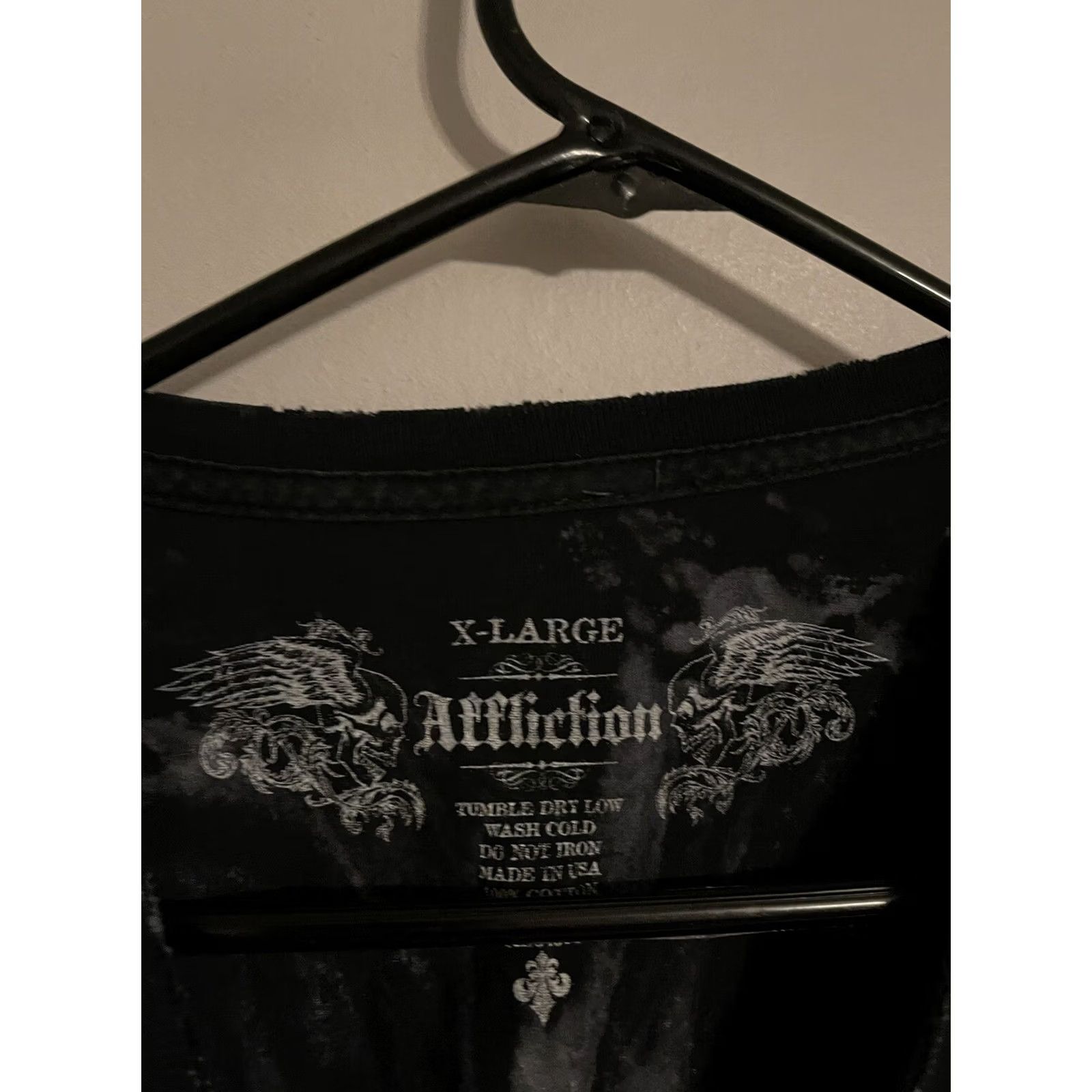 Affliction Affliction Shirt Men's XL T-Shirt Live Fast Skull Tie-Dye Black S/S Crew Neck 100% Cotton USA Made Graphic Print Size US XXL / EU 58 / 5 - 5 Thumbnail