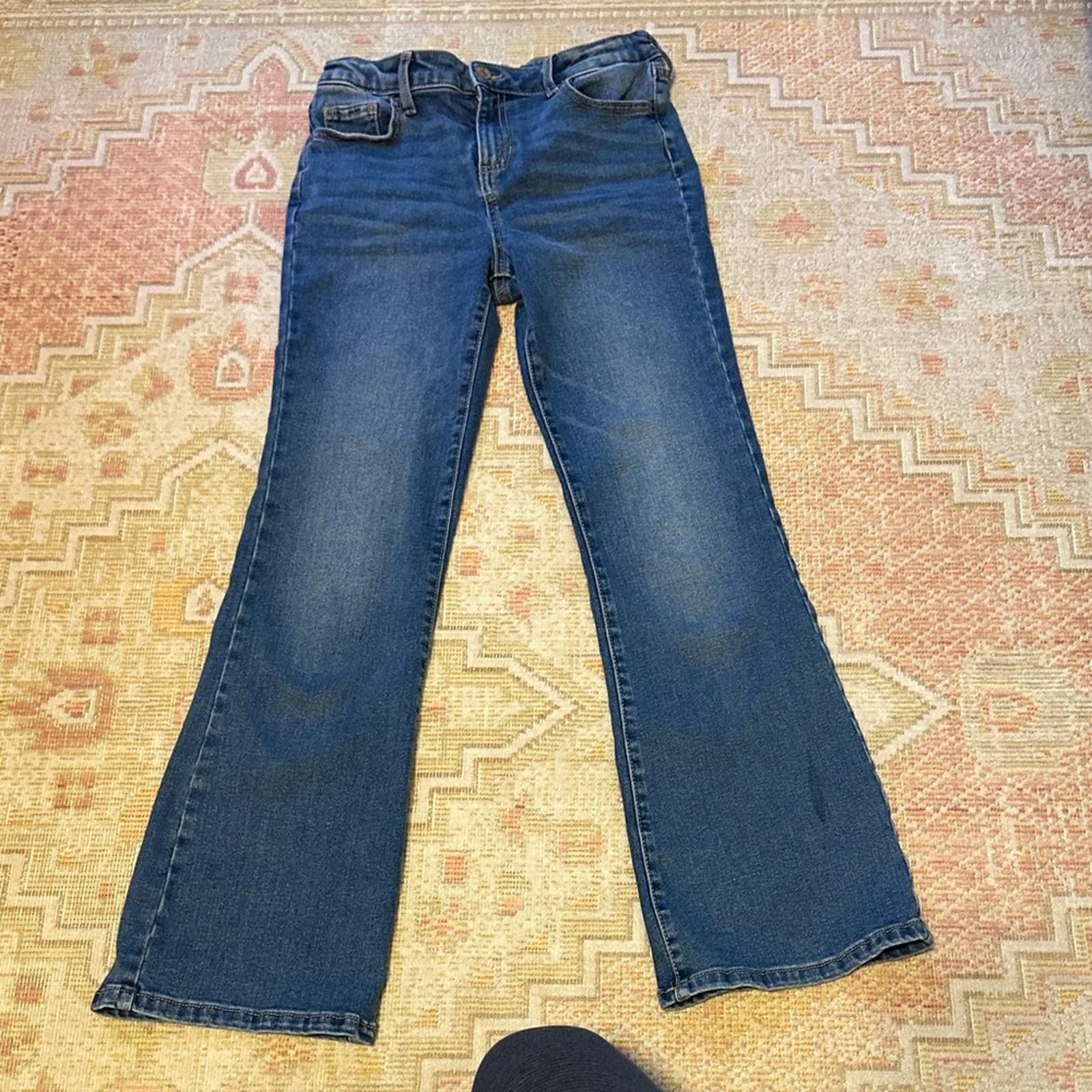 Other Jumping Beans Dark Flare Jeans 12 Girls Adjustable Waist EUC Size 24" / US 00 / IT 34 - 1 Thumbnail