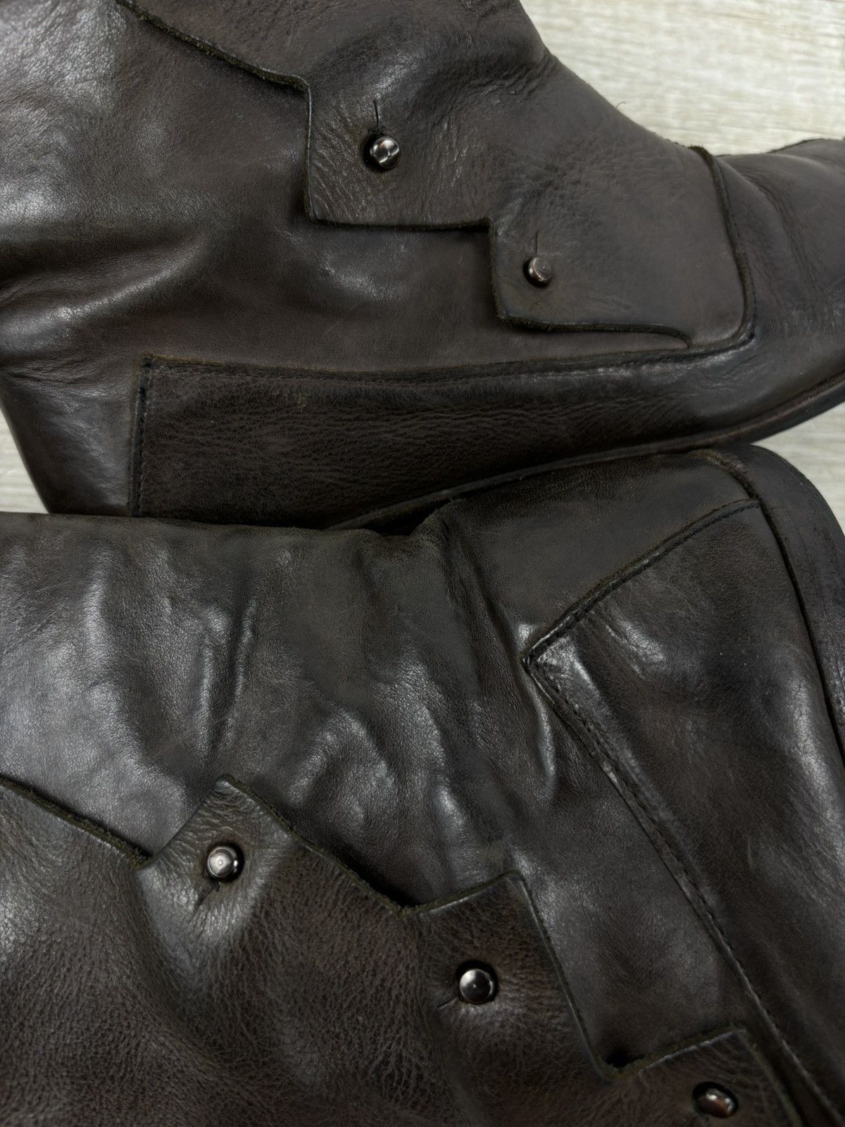 CYDWOQ RARE RUGGED Hand Made USA Leather Knee High Hessian Boots 38 Size US 8 / IT 38 - 24 Thumbnail