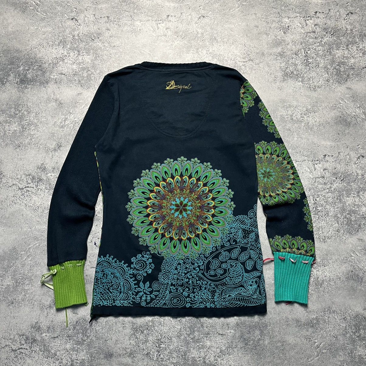 Desigual × Japanese Brand Vintage Desigual Floral Knit Sweater Longsleeve Avant-Garde Size L / US 10 / IT 46 - 13 Thumbnail
