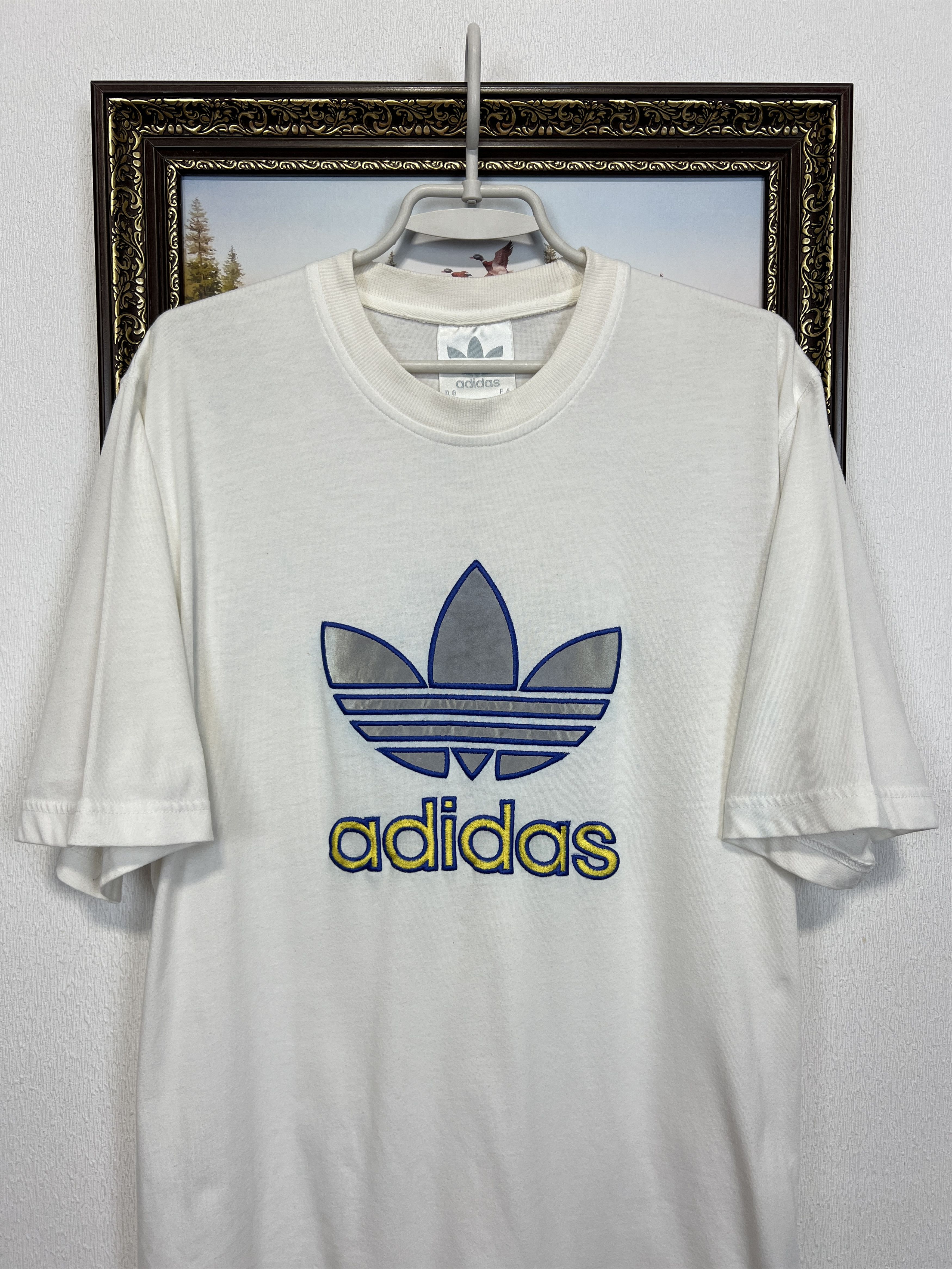 Adidas Vintage 90's Big Logo Shirt Trikot Tee Reflective Rare Size US M / EU 48-50 / 2 - 2 Thumbnail