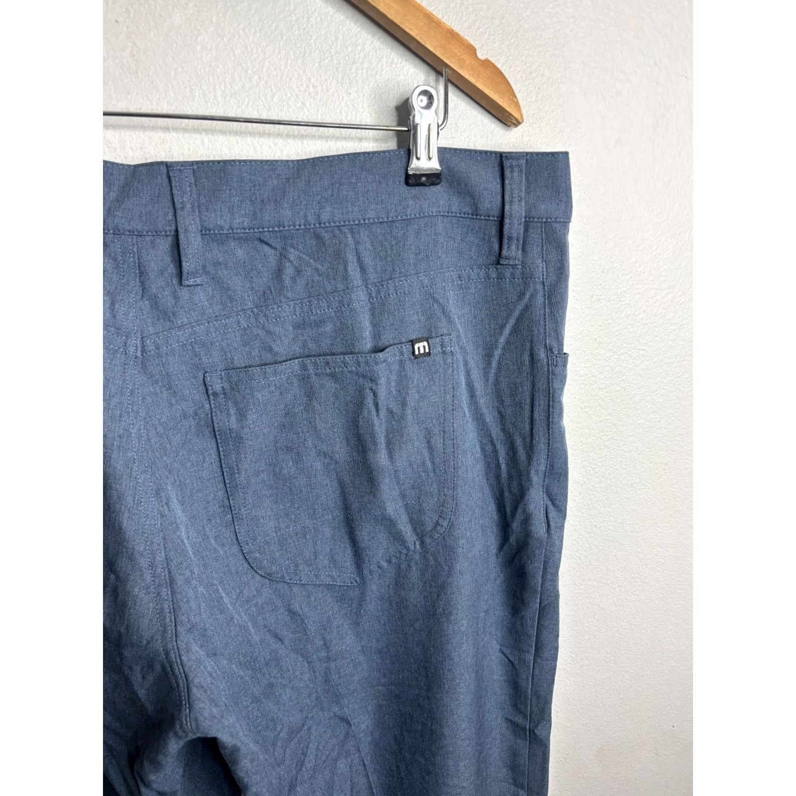 TravisMathew TravisMathew Pants Mens 35x29 Blue Stretch Chino Golf Performance Casual Size US 35 - 2 Thumbnail