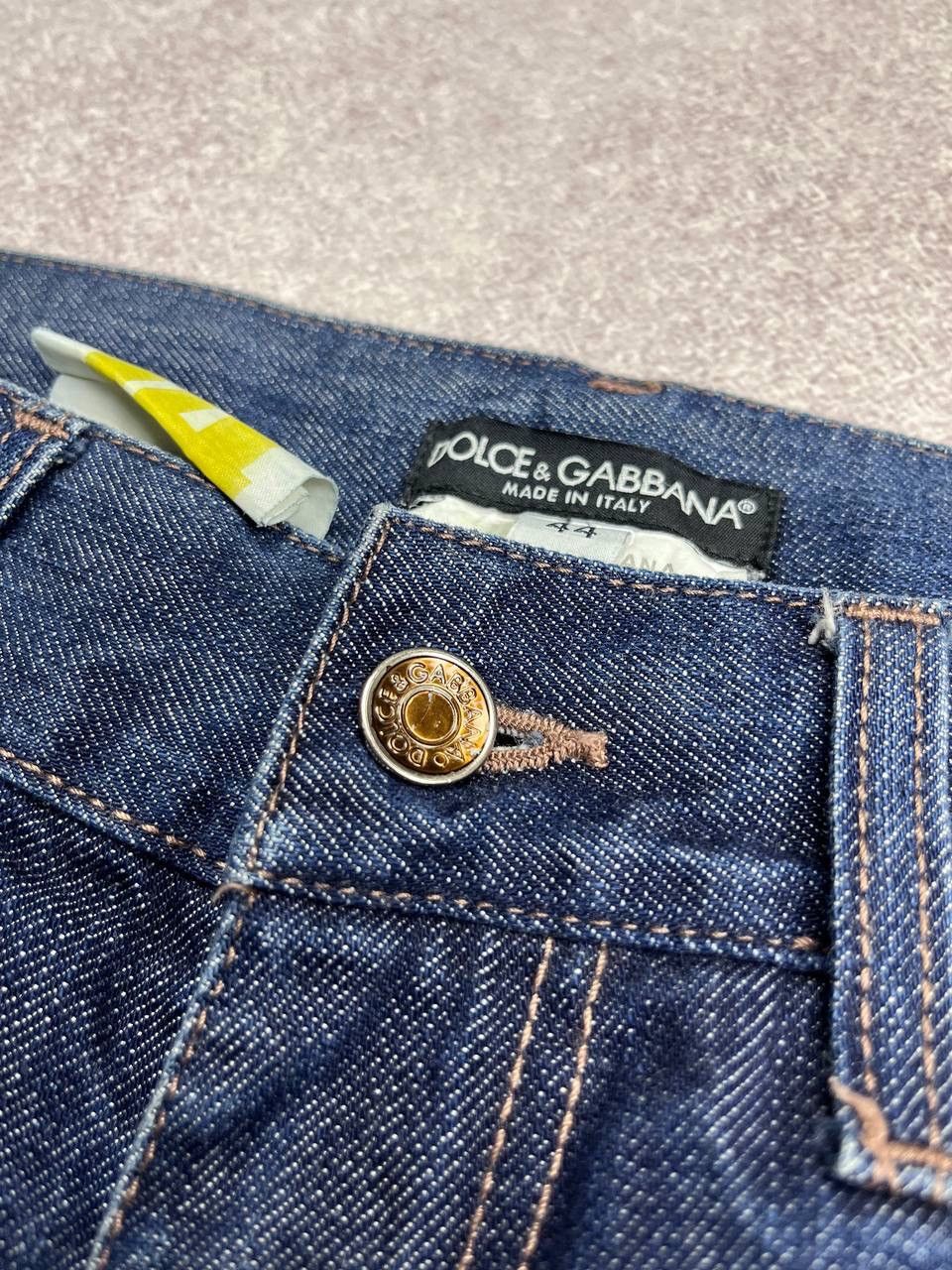 Dolce & Gabbana Vintage Dolce&Gabbana 14 Gold Baggy Flared Jeans 32 Size US 32 / EU 48 - 6 Thumbnail