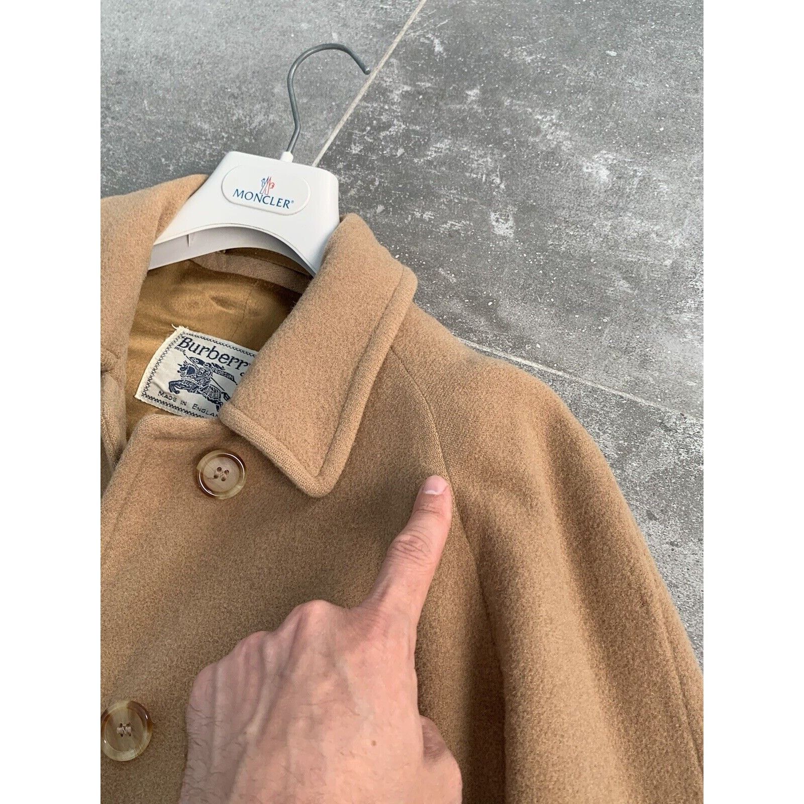 Burberry × Vintage Women's BURBERRYS CAMEL HAIR Wool Trench Coat Jacket UK 12 M Size M / US 6-8 / IT 42-44 - 23 Thumbnail