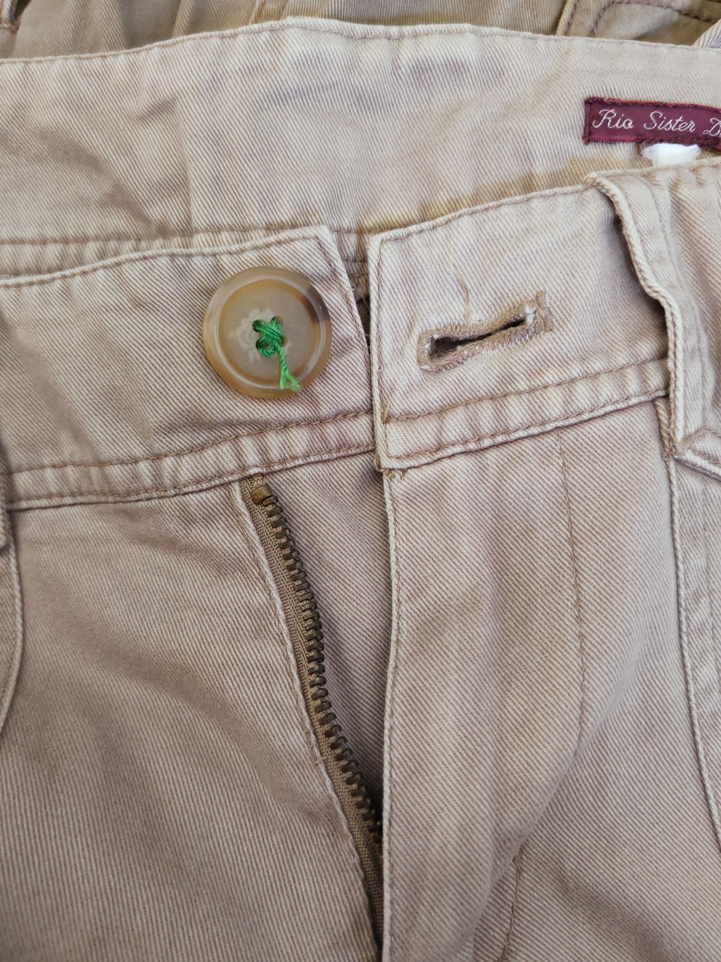 Japanese Brand Rio Sister Division Beige Multipocket Cargo Pants #W458 Size 29" - 15 Thumbnail
