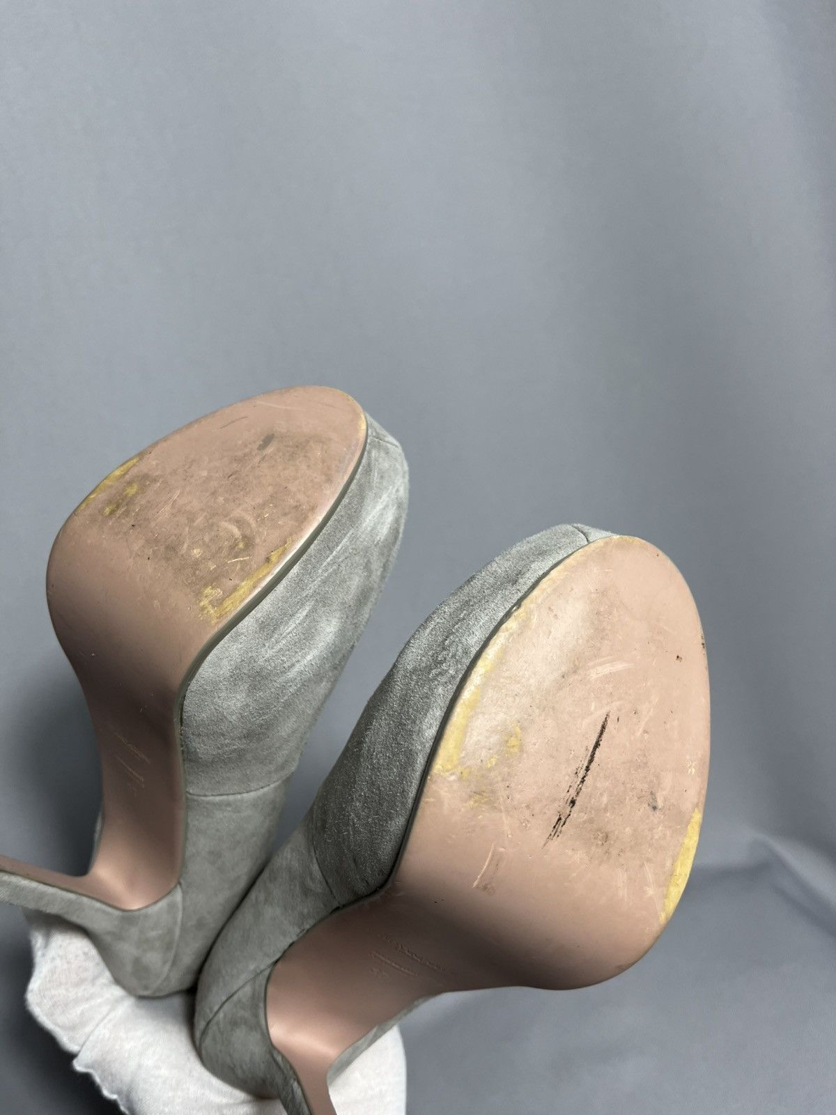 Yves Saint Laurent Yves Saint Laurent Tribute Tribtoo grey Suede Platform YSL Size US 7 / IT 37 - 10 Thumbnail