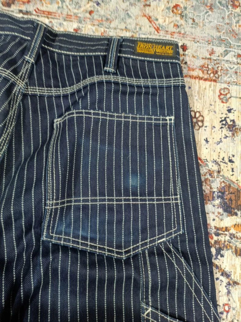 Iron Heart Iron Heart Wabash discharge striped jeans, blue dyed lumbe Size US 31 - 4 Thumbnail