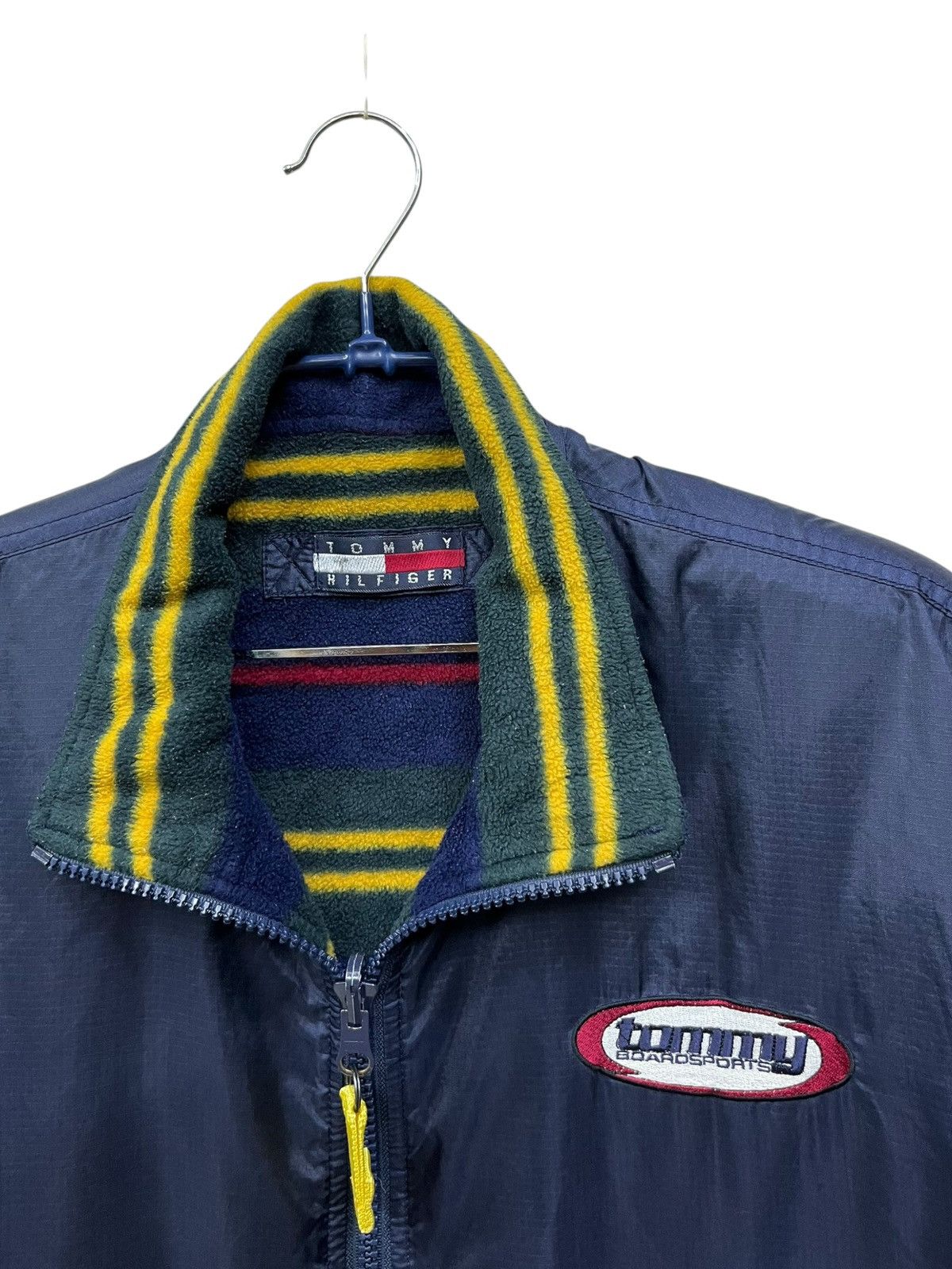 Tommy Hilfiger Vintage 90s Tommy Hilfiger Reversible Stripe Fleece Nylon Size US L / EU 52-54 / 3 - 13 Thumbnail