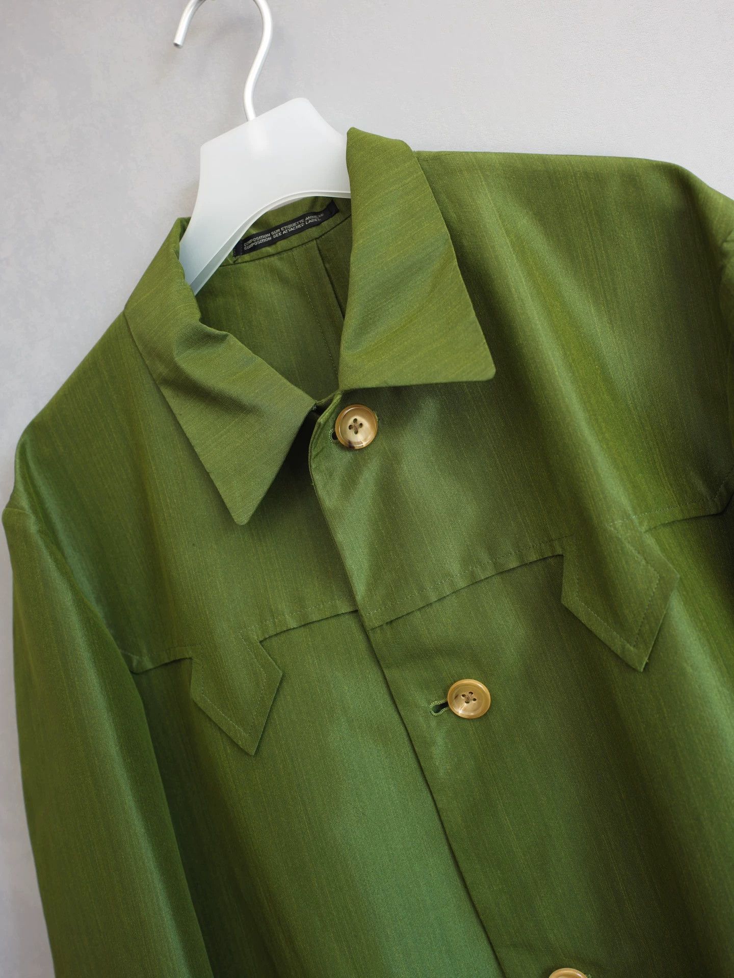 Yohji Yamamoto Yohji Yamamoto 99SS Olive Green Silk Blend Jacket M Size US M / EU 48-50 / 2 - 5 Thumbnail