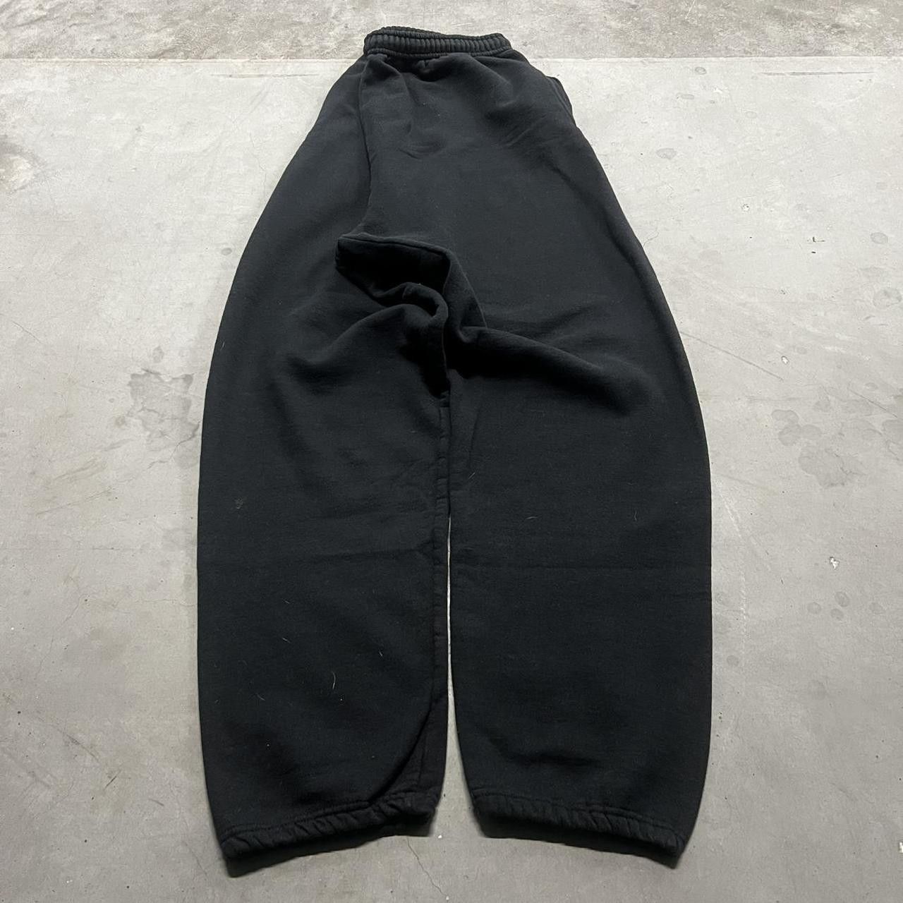 Japanese Brand × Vintage Vintage Y2K Baggy Fit Black Blank Sweatpants with Pockets! Size US 34 / EU 50 - 2 Thumbnail
