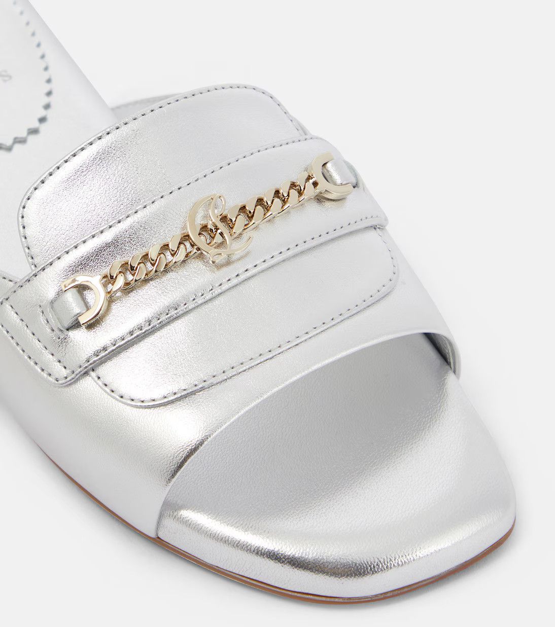 Christian Louboutin oc11z0125 Miss Mj Mule in Silver Size US 9.5 / IT 39.5 - 5 Thumbnail