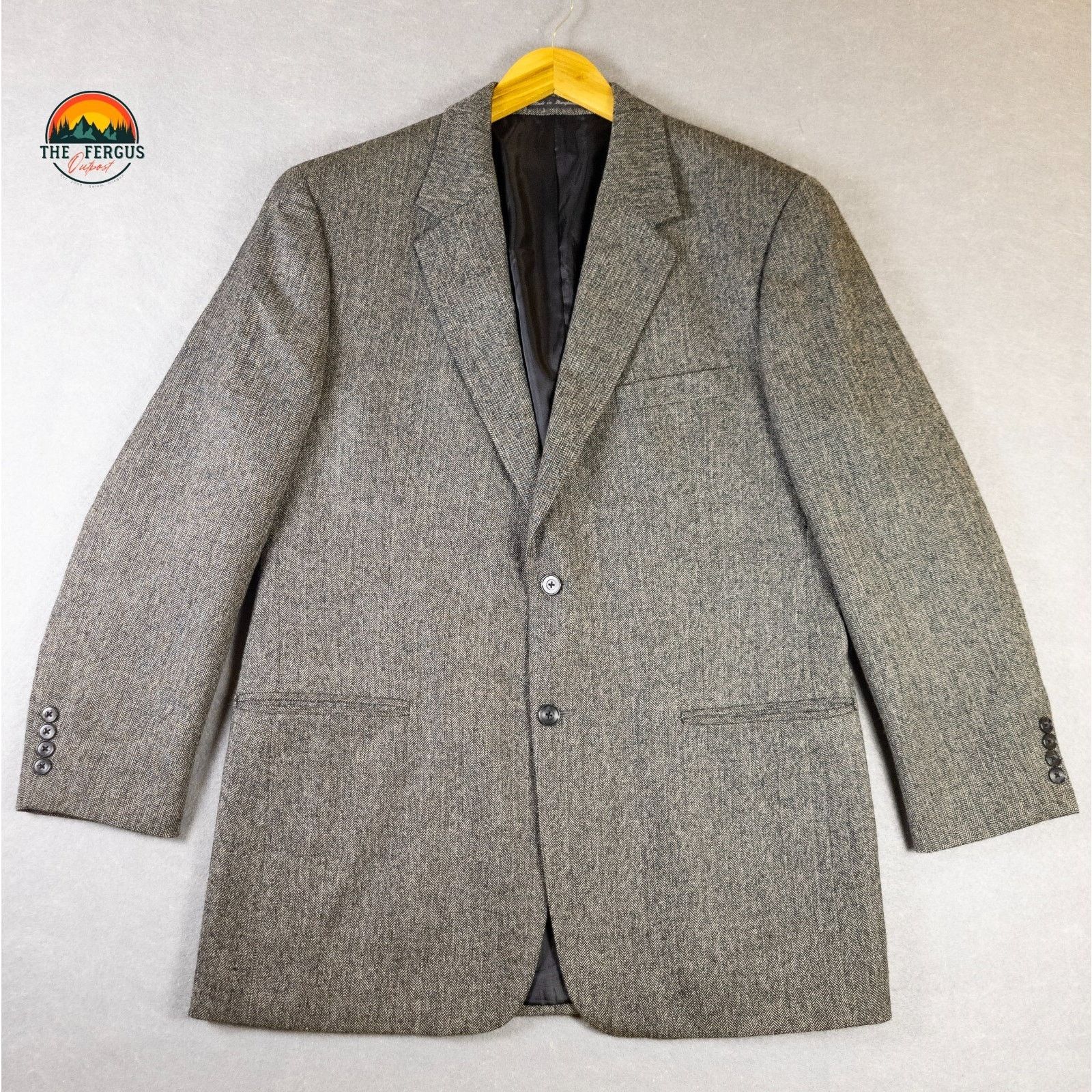 Savile Row Savile Row Macys Blazer Gray Single-Breasted Men's L 44 Size 44L - 1 Thumbnail