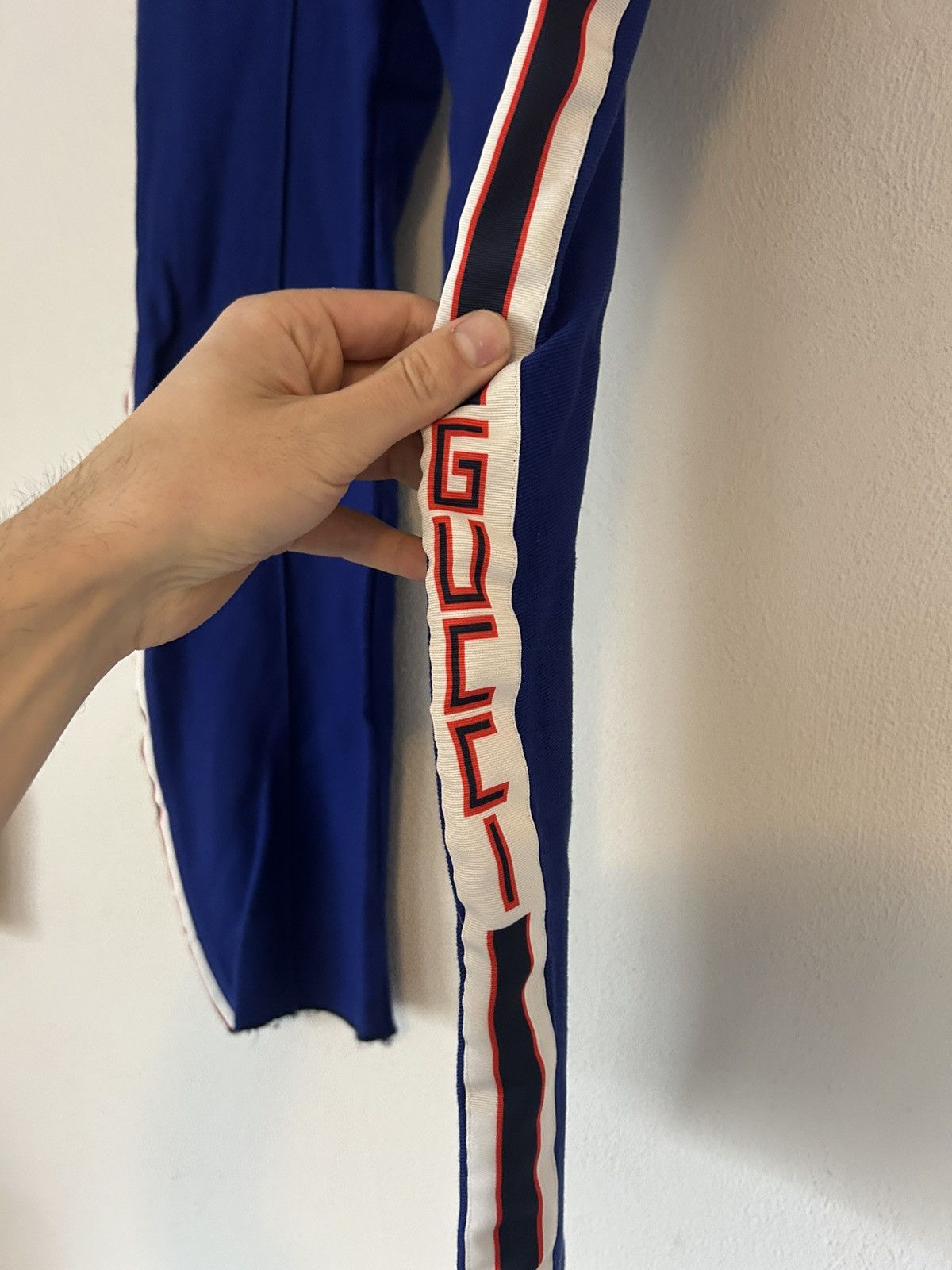Gucci Blue Jersey Track Pants with Logo Stripes Size US 32 / EU 48 - 5 Thumbnail