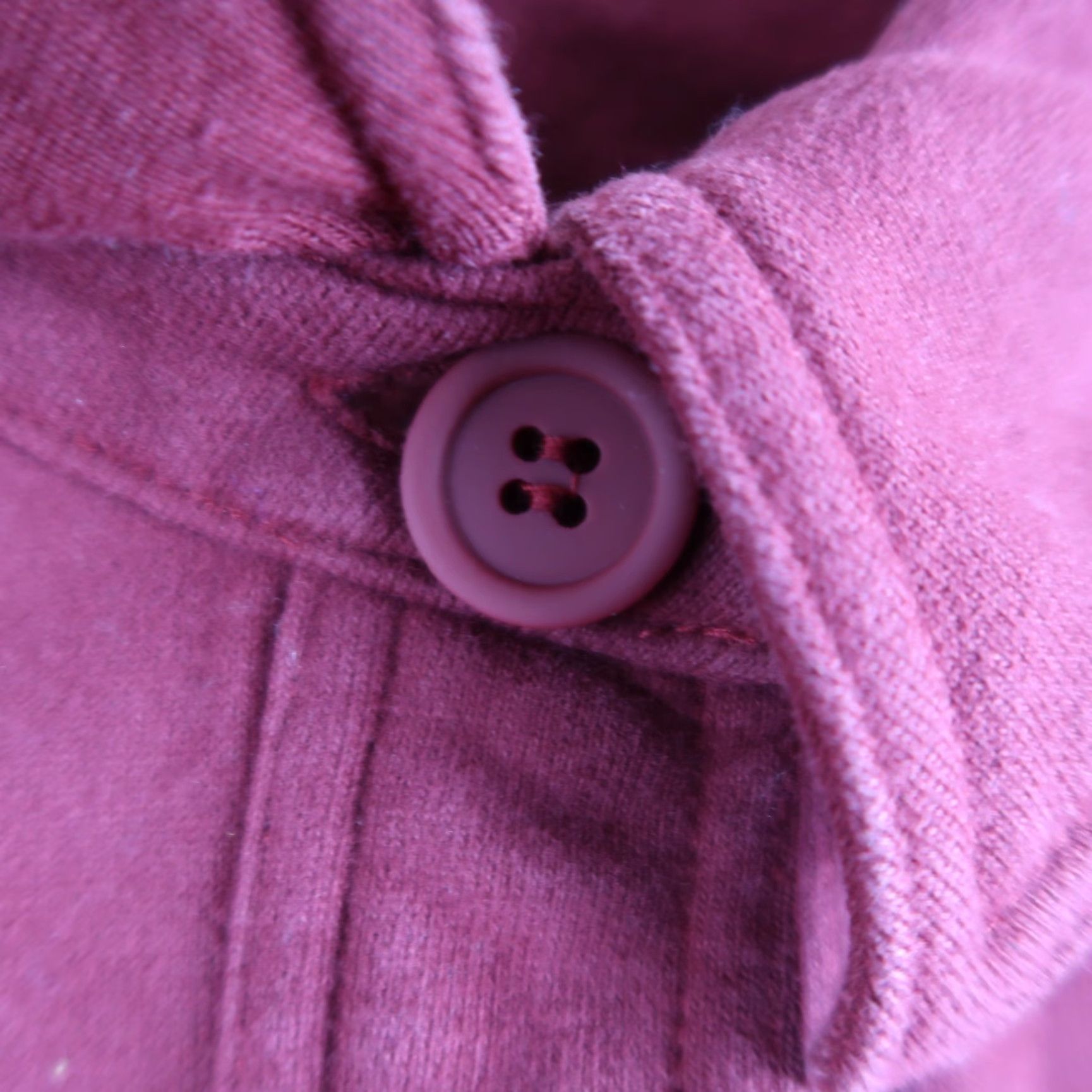 Good American VINTAGE Good American Shirt Jacket Womens 1/2 Burgundy Button Up Shacket Size XS / US 0-2 / IT 36-38 - 4 Thumbnail