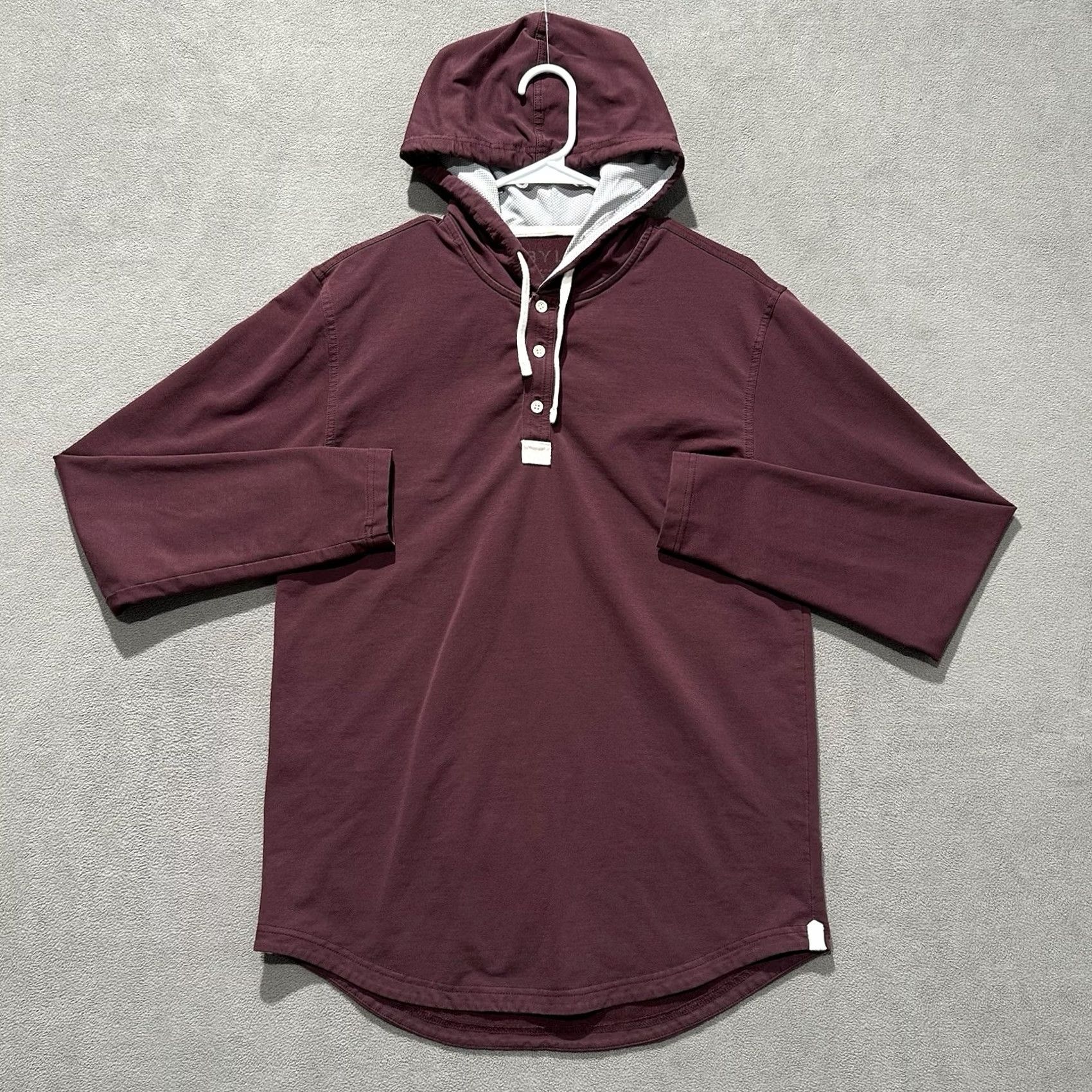 Vintage BYLT Hoodie Mens M Maroon Pullover Hooded Henley Cotton Stretch GUC Regular Size M Red Pants? Size US M / EU 48-50 / 2 - 2 Thumbnail