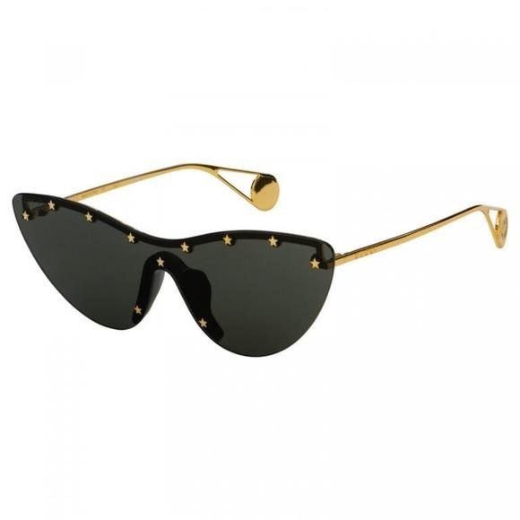 Gucci 💯 - New - Gucci Grey | Gold Gg0666s Gg Logo Cat Eye Mirrore Size ONE SIZE - 6 Thumbnail