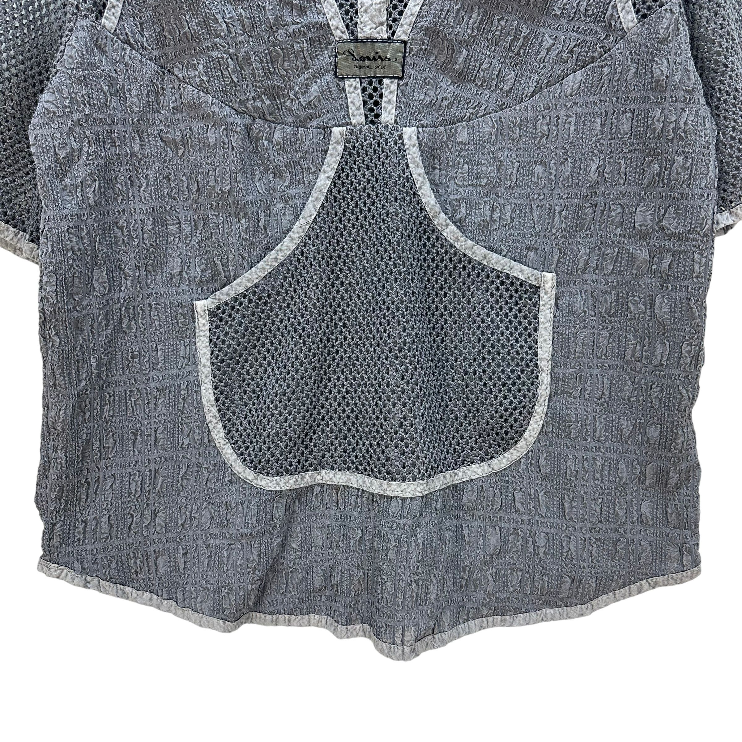 Vintage LOUIS BAMBOO SHOOT HALF BUTTON MESH SHIRT #9010-48 Size XL / US 12-14 / IT 48-50 - 4 Thumbnail