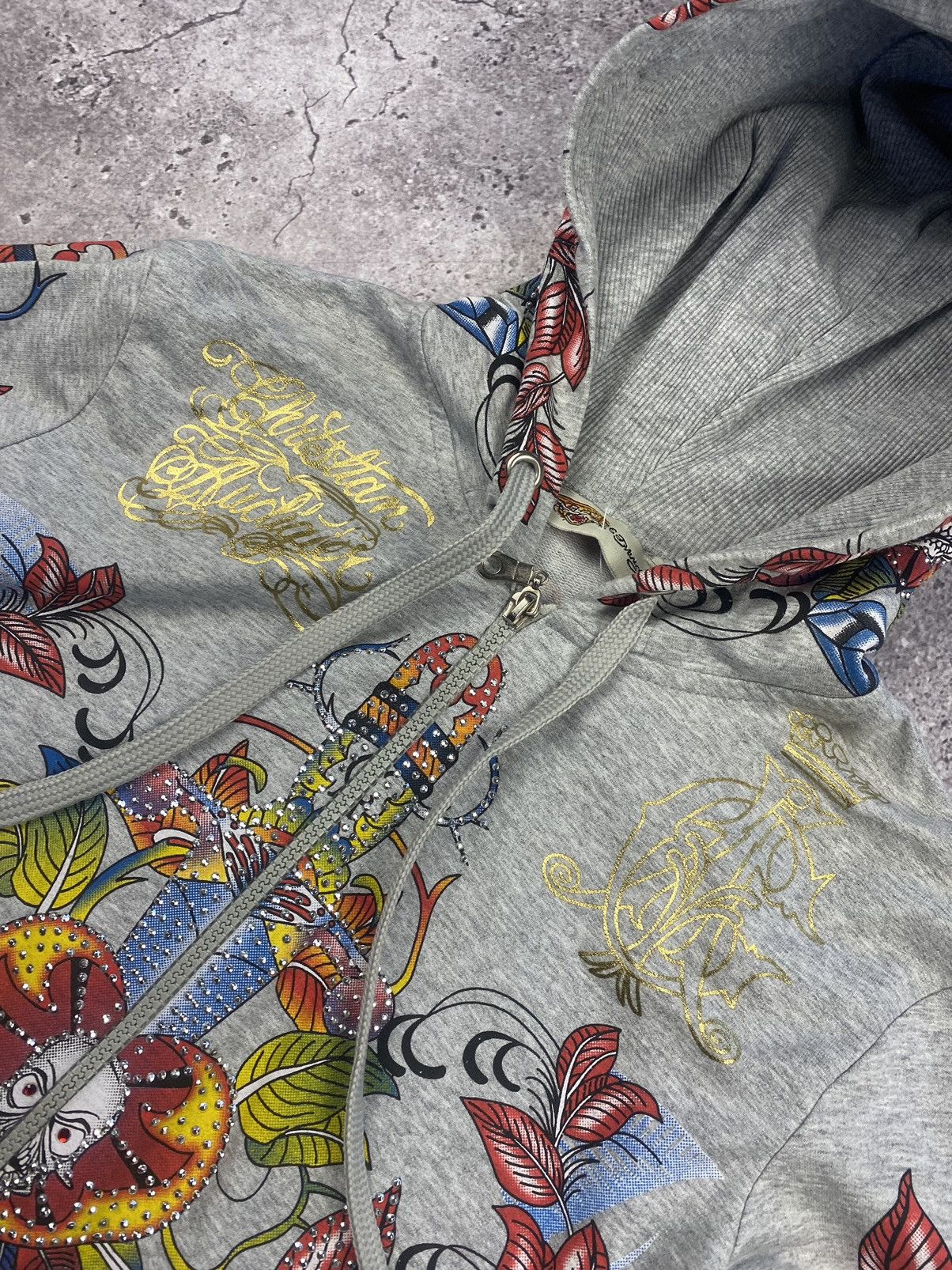 Christian Audigier × Ed Hardy × Vintage Christian Audigier by Ed Hardy zip Hoodie Stussy Evisu cross Size M / US 6-8 / IT 42-44 - 6 Thumbnail