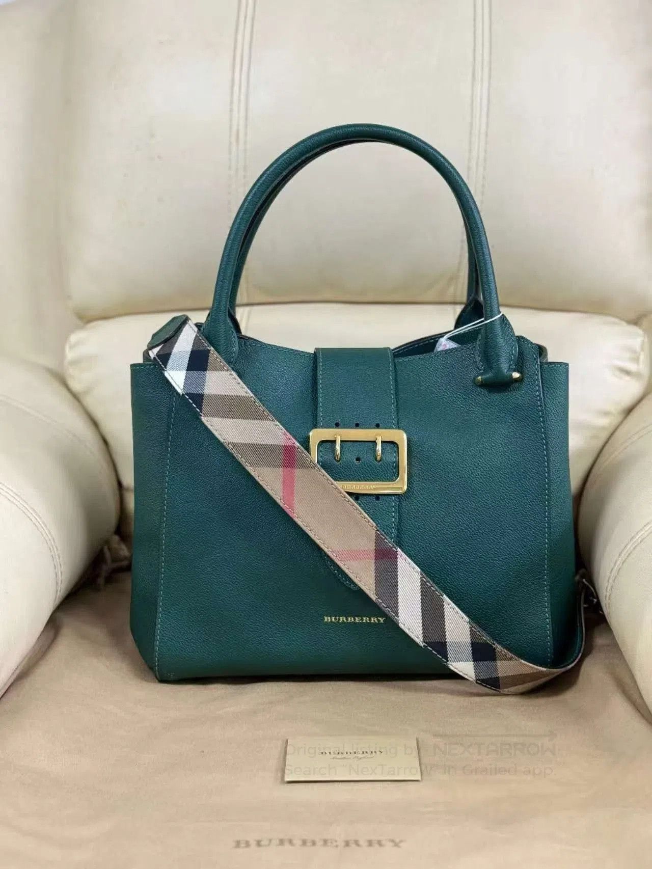 Burberry Burberry Medium Check Square Buckle Bag. Size ONE SIZE - 1 Thumbnail