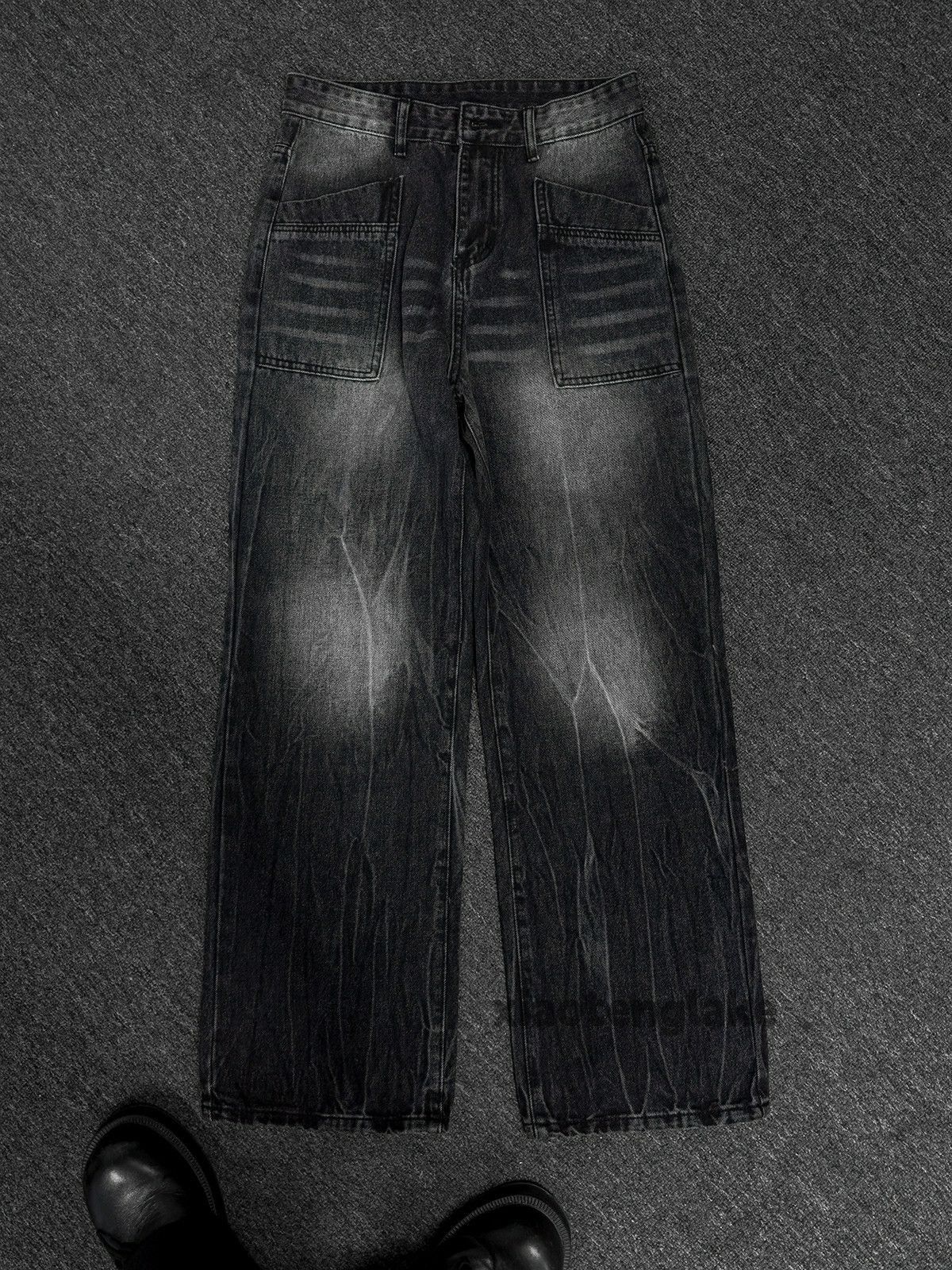 Vintage Custom washed faded loose baggy skate hiphop jeans Size US 36 / EU 52 - 7 Thumbnail