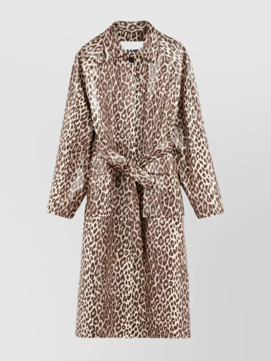 Jil Sander o1y0925 Leoprd-Print Overcoat in Brown Size XS / US 0-2 / IT 36-38 - 1 Thumbnail