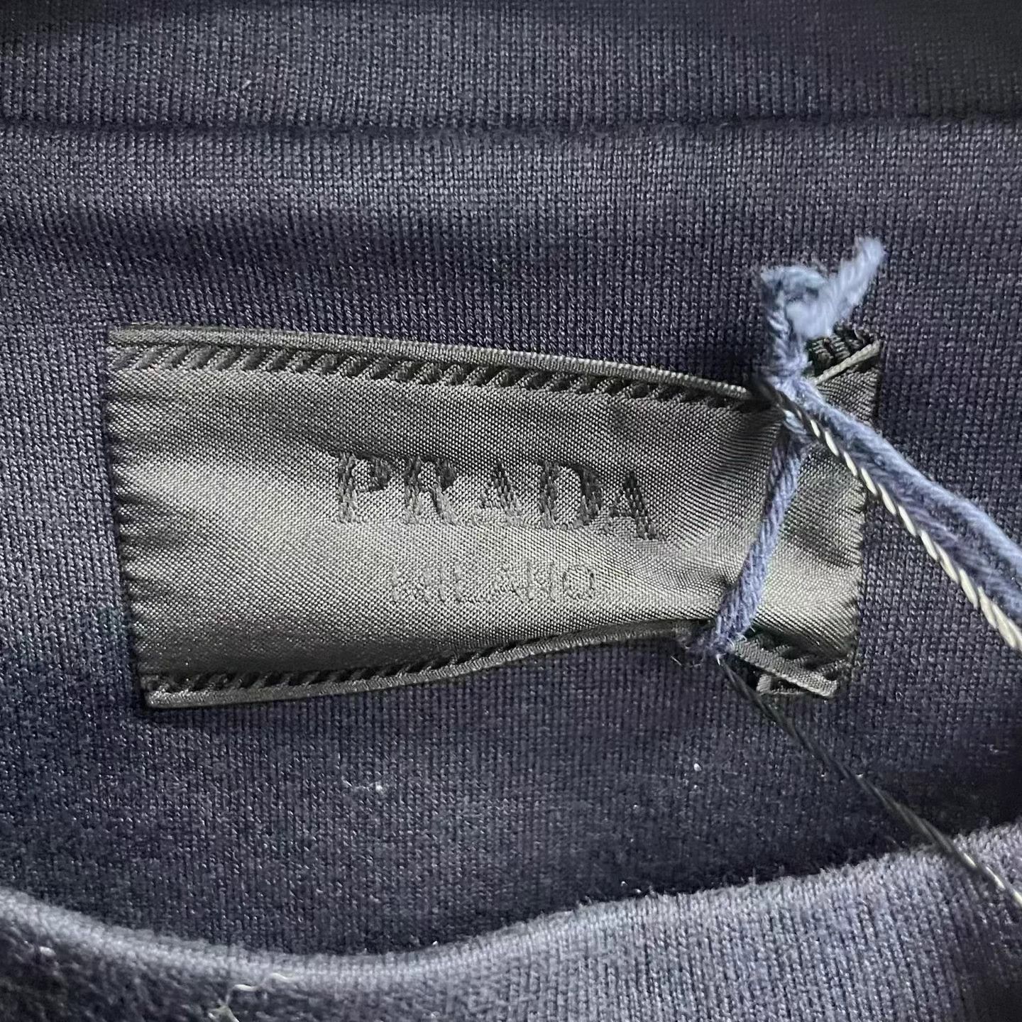 Prada Prada Blue Cotton Crewneck LS Sweatshirt 3XL Size US XXL / EU 58 / 5 - 3 Thumbnail