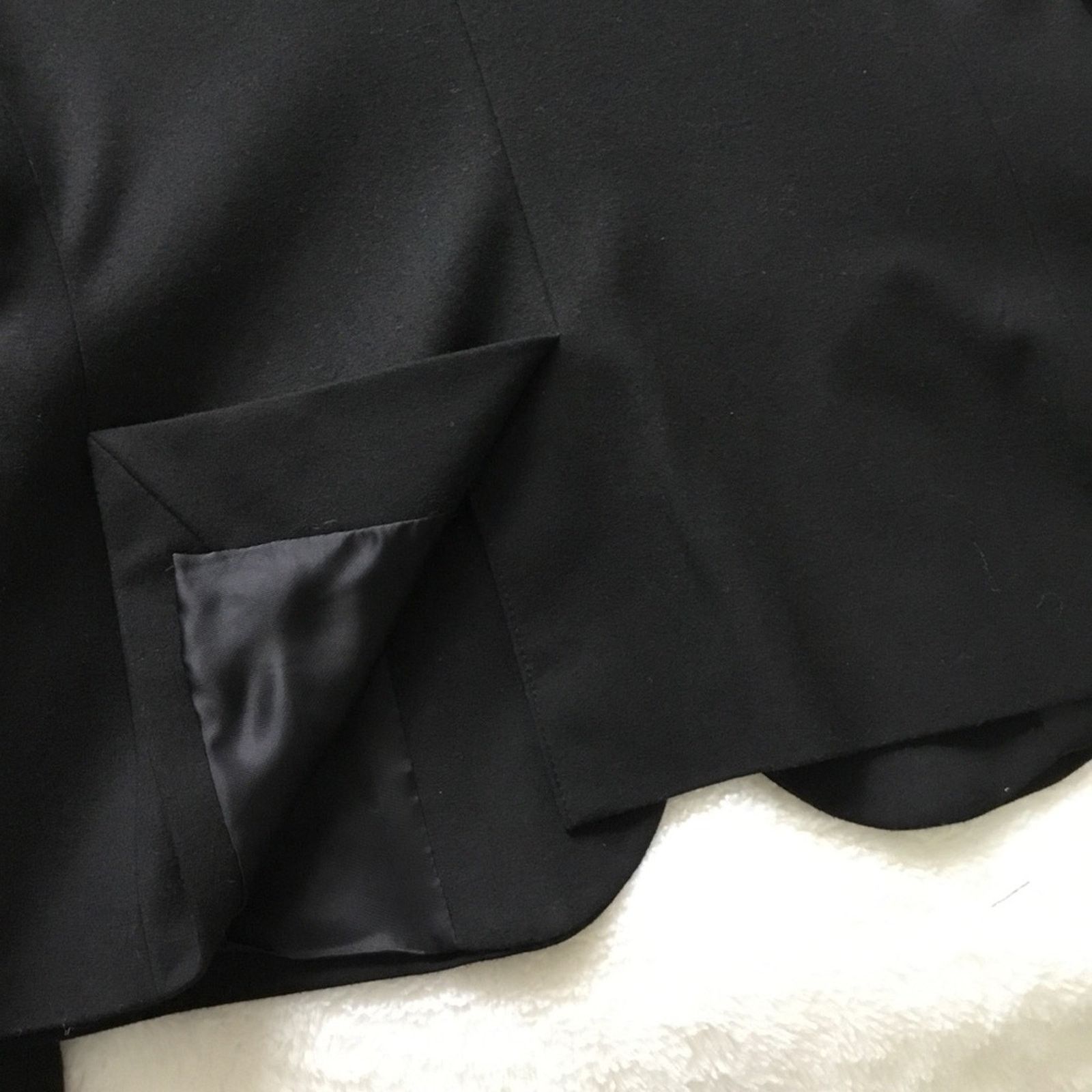 United Colors Of Benetton Benetton Black Three-Button Wool Blazer Size M / US 6-8 / IT 42-44 - 7 Thumbnail