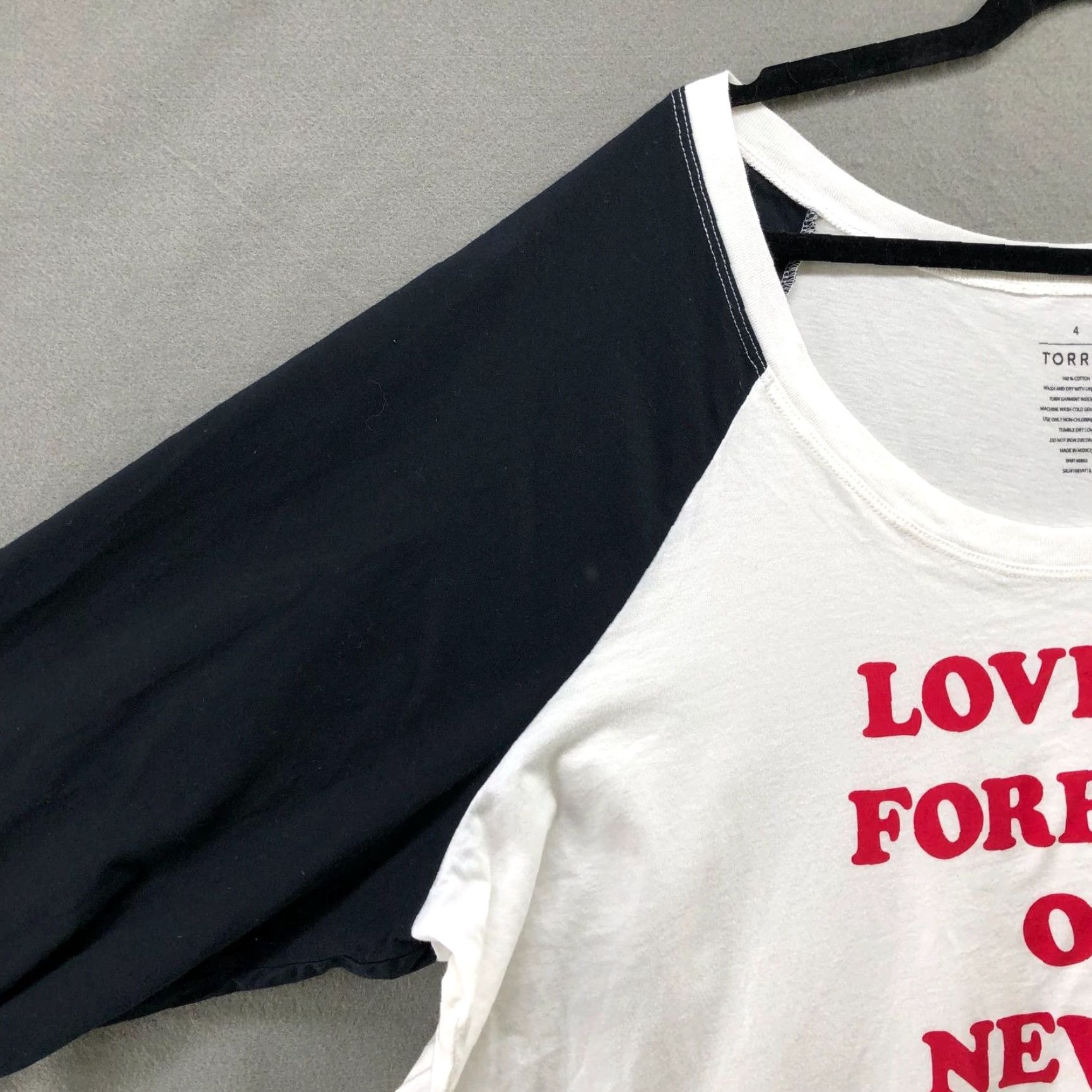 Torrid Torrid Shirt Womens 4X Long Sleeve Raglan Multicolor Love Me Forever Graphic Womens Size XXL / US 16-18 / IT 52-54 - 5 Thumbnail