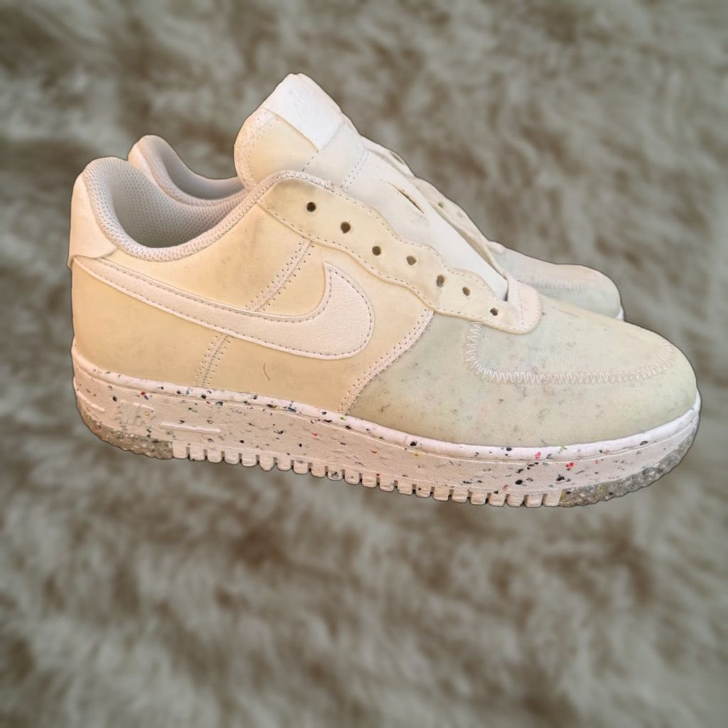 Nike Air Force 1 Crater Sneakers Women's 9 White Low Top Classic Athletic Shoes (Size Medium)