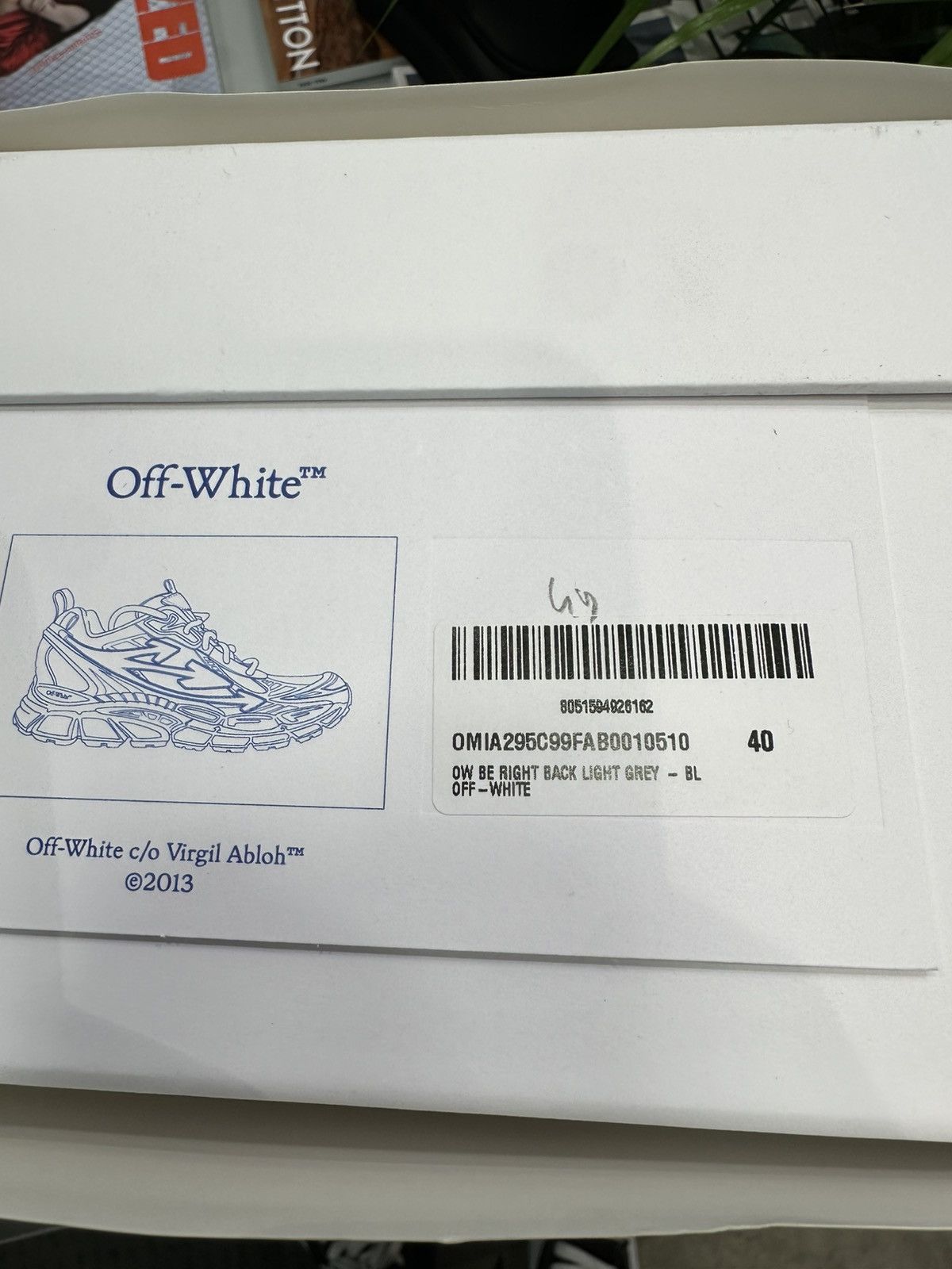 Off-White OFF-WHITE - Be Right Back Sneakers Light Grey Black Size US 7 / EU 40 - 7 Thumbnail