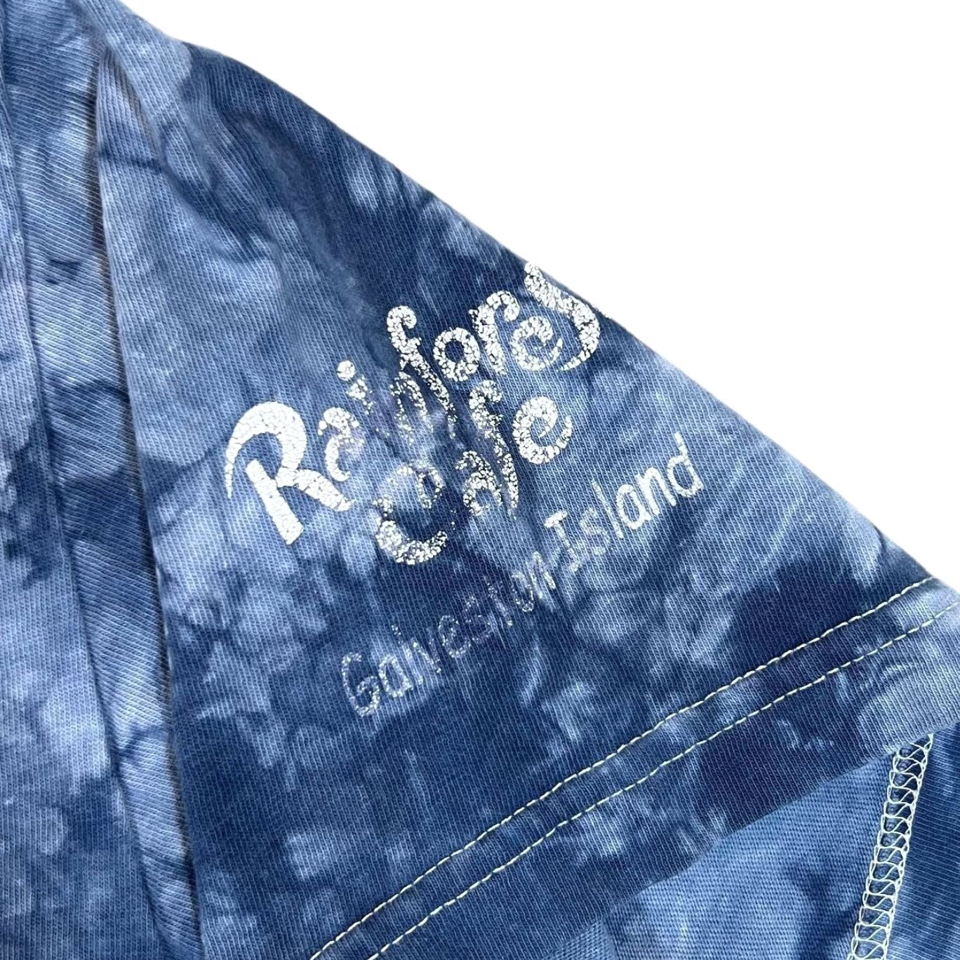 Vintage Rainforest Cafe T-Shirt Galveston Island Animal Souvenir Tie Dye Graphic Tiger Print Blue Small Medium Mens Men's Shirt Size US M / EU 48-50 / 2 - 4 Thumbnail
