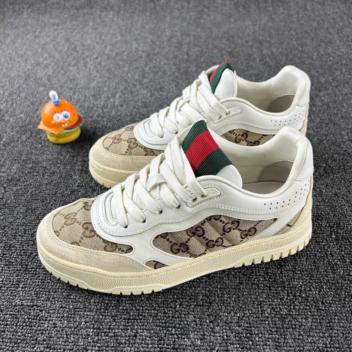 Gucci Gucci RE-WEB Monogram Red/Green Web Sneakers 36.5 Size US 6 / IT 36 - 1 Thumbnail