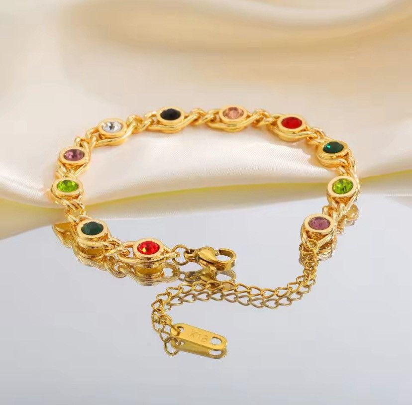 Other Colorful Bejeweled Bracelet Size ONE SIZE - 1 Thumbnail