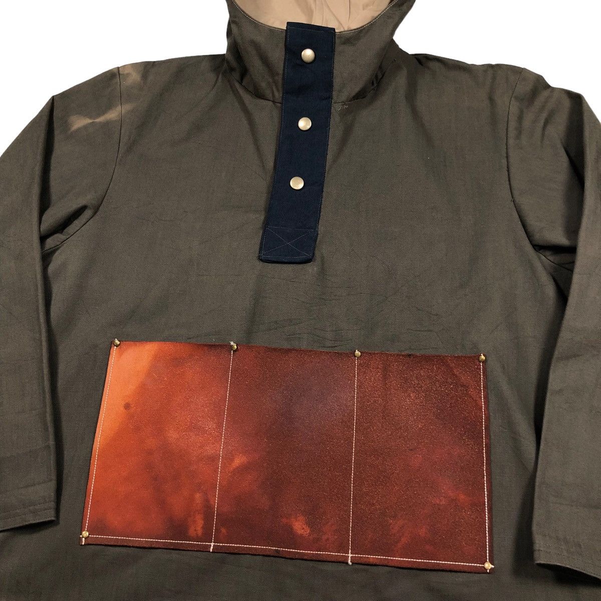 Japanese Brand × Vintage Sun Faded Unknown Smock Cotton Canvas With Leather Pocket Size US S / EU 44-46 / 1 - 9 Thumbnail