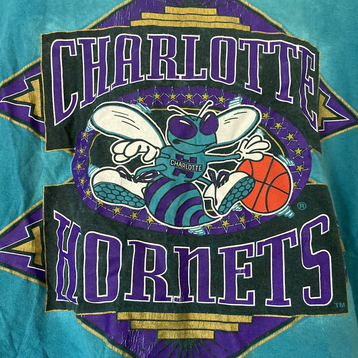 Band Tees × NBA × Vintage Vintage Charlotte Hornets T-Shirt NBA Size US XL / EU 56 / 4 - 4 Thumbnail